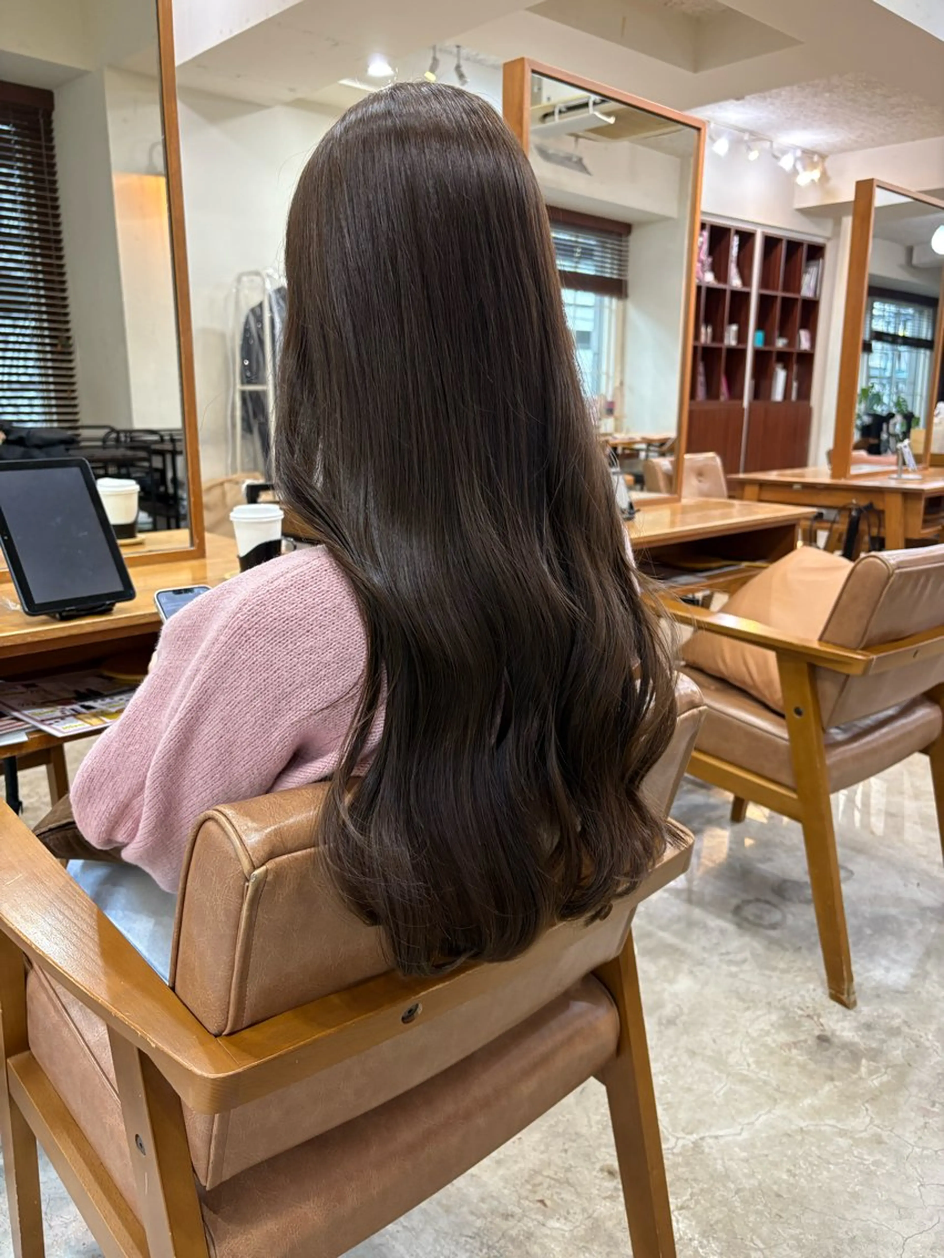 ロング カラー ベージュカラー オリーブベージュ カット ヘアカラー トリートメント 暖色/ブラウン/ 透明感/ゆうかのヘアスタイル