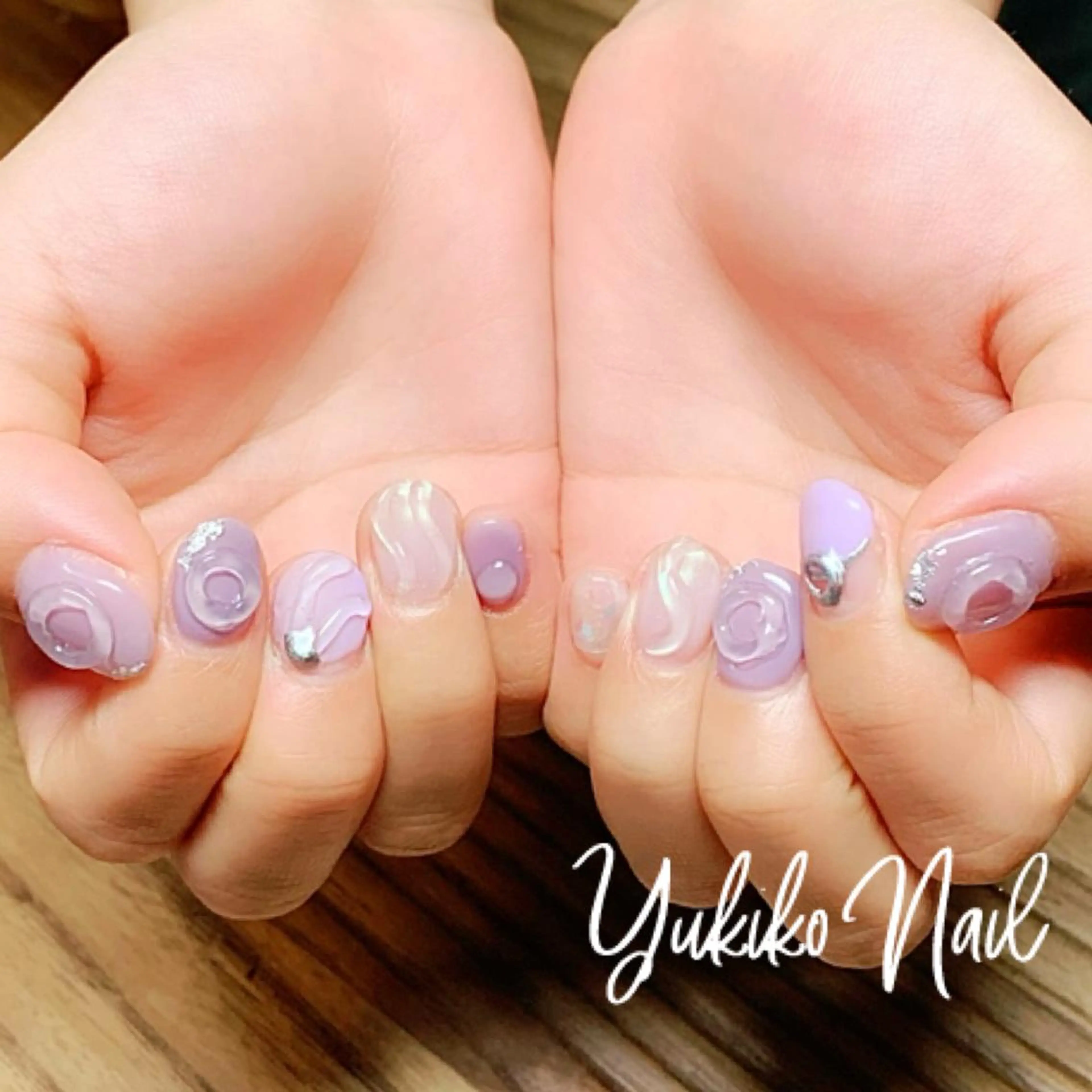 ネイル 持ち込み ニュアンスネイル ぷっくりネイル ハンドネイル ユキコ ネイルのネイルデザイン