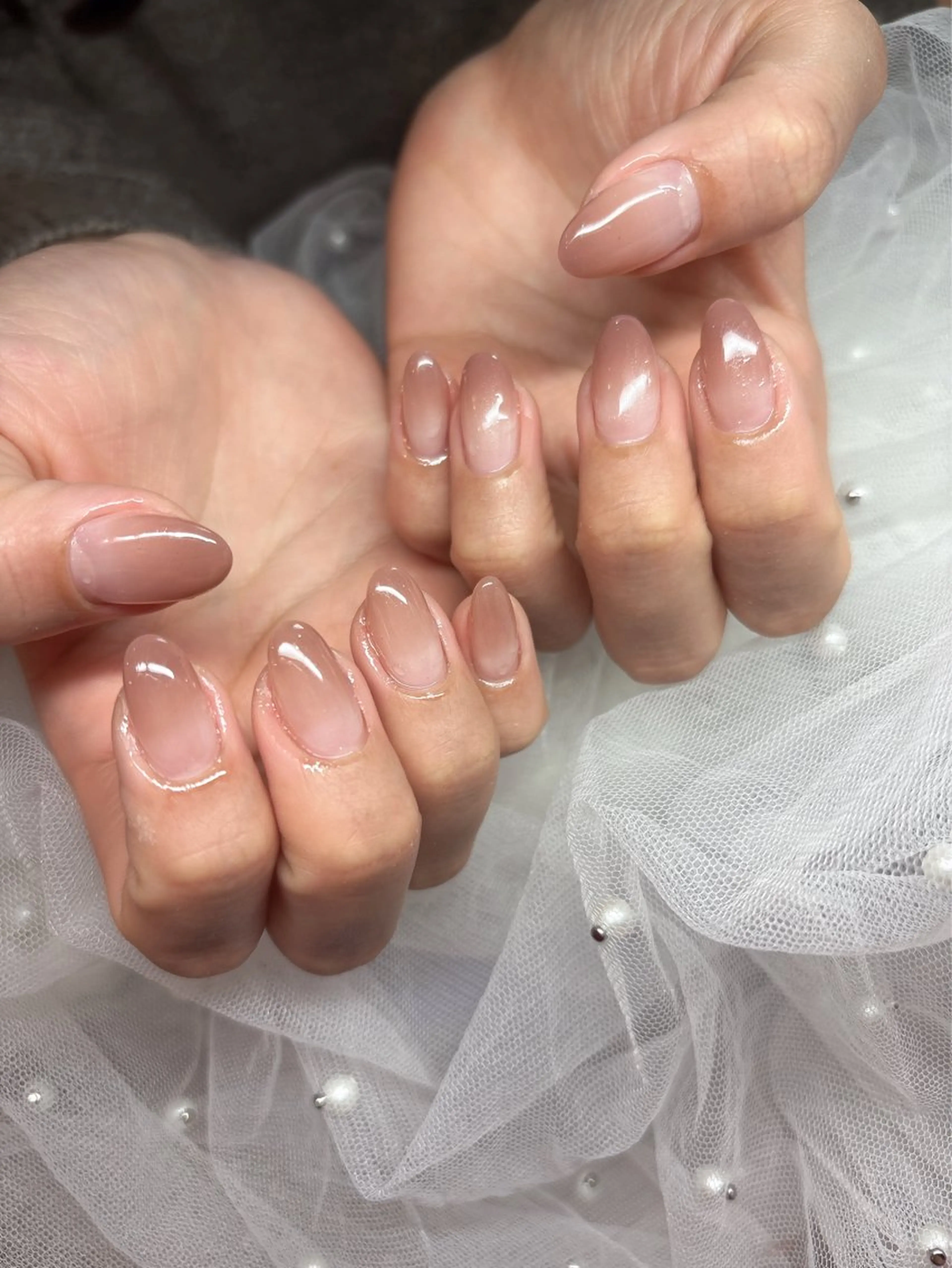 ネイル グラデーション ハート マグネットネイル 赤色 バレンタイン happiness nailのネイルデザイン