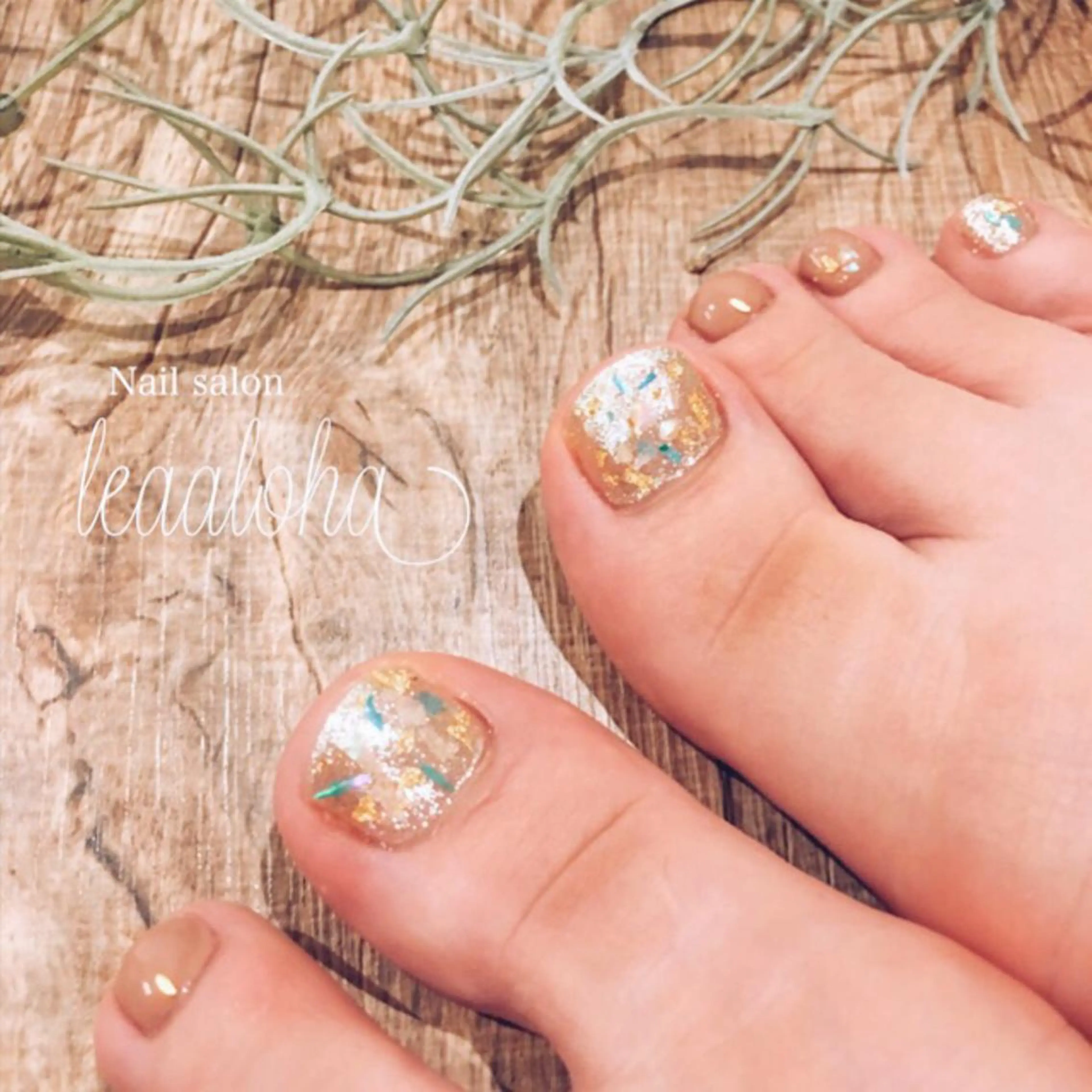 ネイル アートネイル ブラウン クリアネイル フットネイル ジェルネイル leaaloha byBROWN HAIR所属・レアアロハ宇都宮 /ネイル.メンズ脱毛のネイルデザイン