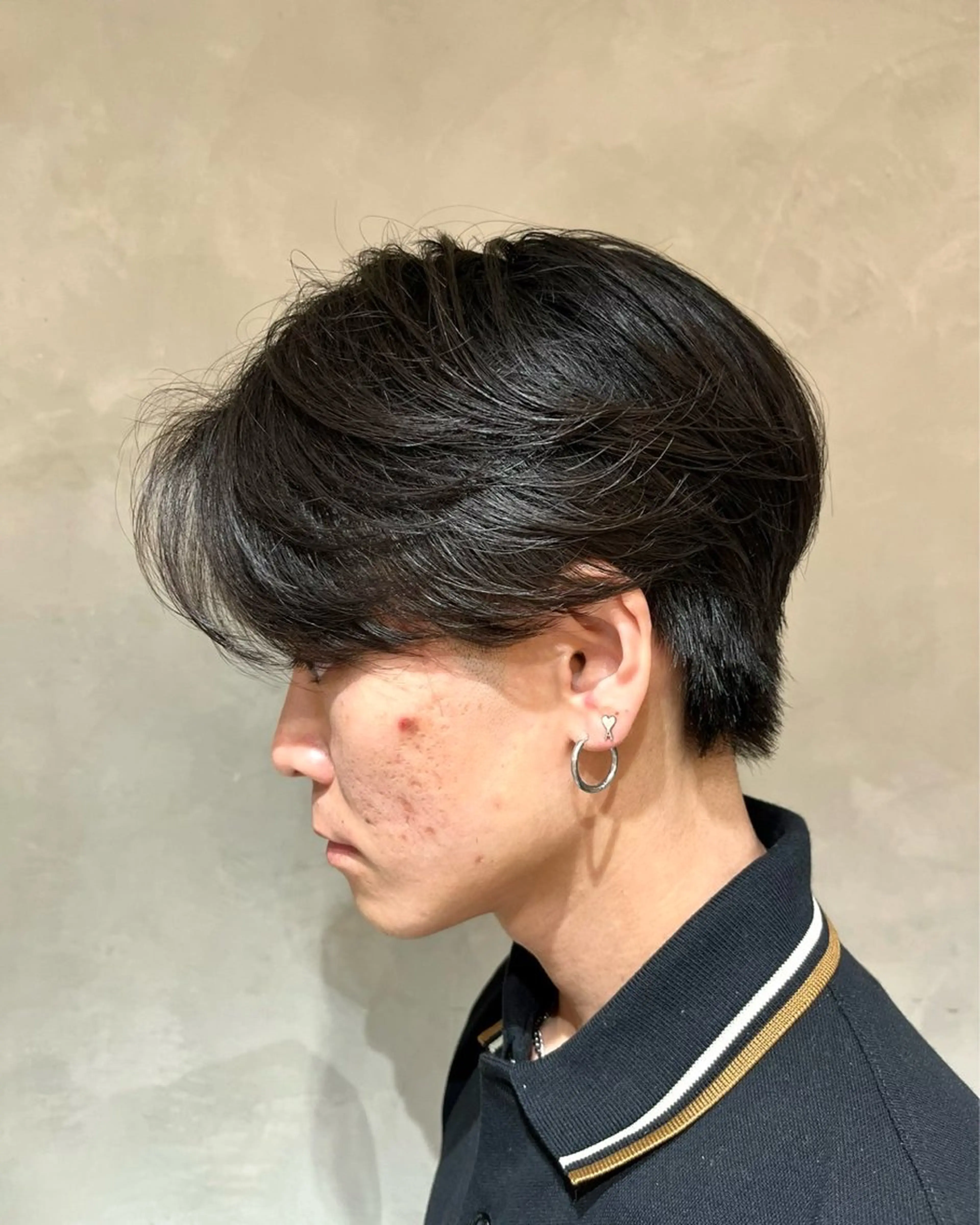 ショート メンズ センターパート /ニュアンスパーマのヘアスタイル