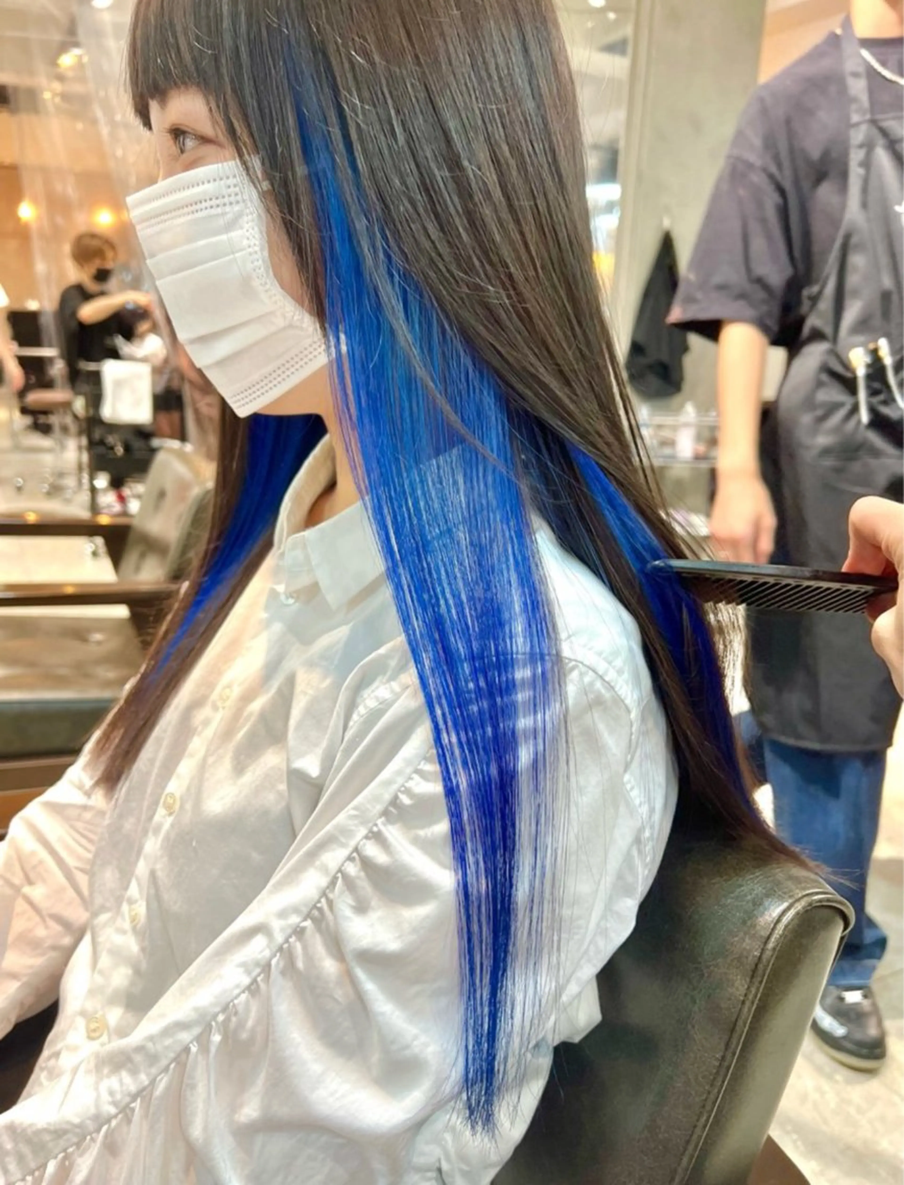 ロング カラー ヘアカラー トリートメント ヘッドスパ ヘアセット 🌈インナーカラー ‘ショウマ’🌈のヘアスタイル