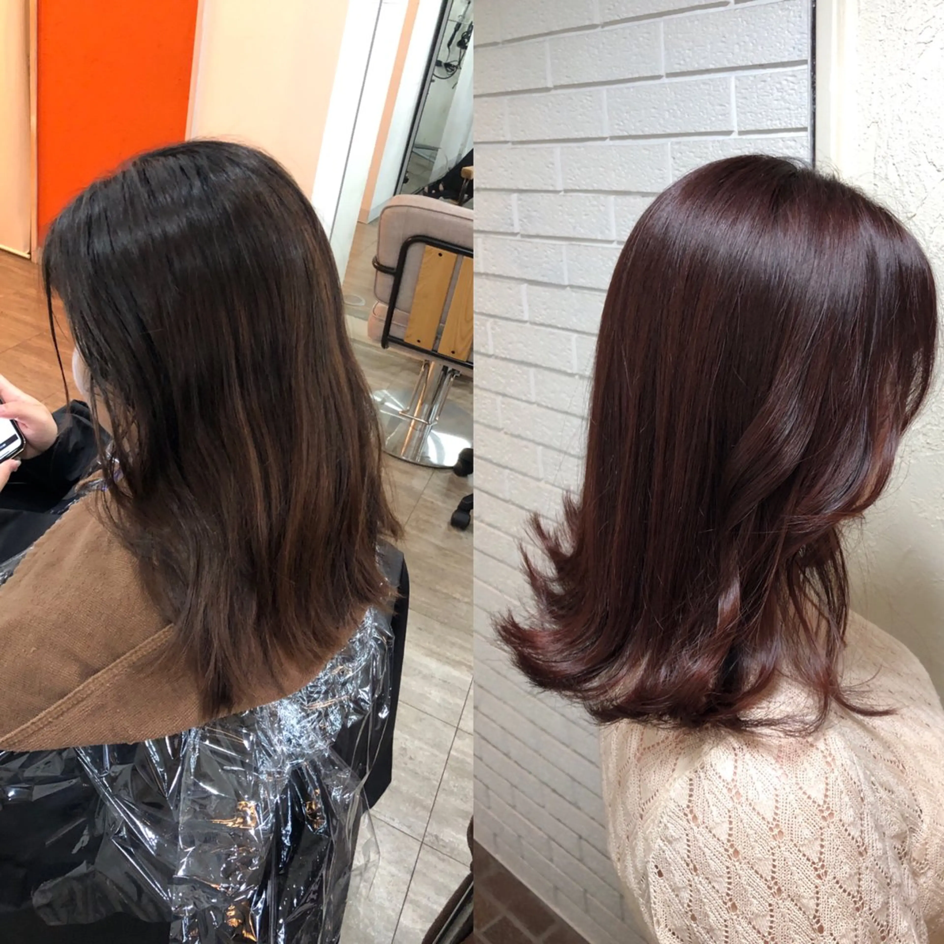 ミディアム カット ヘアカラー トリートメント 艶カラー🩵💛 NANAのヘアスタイル