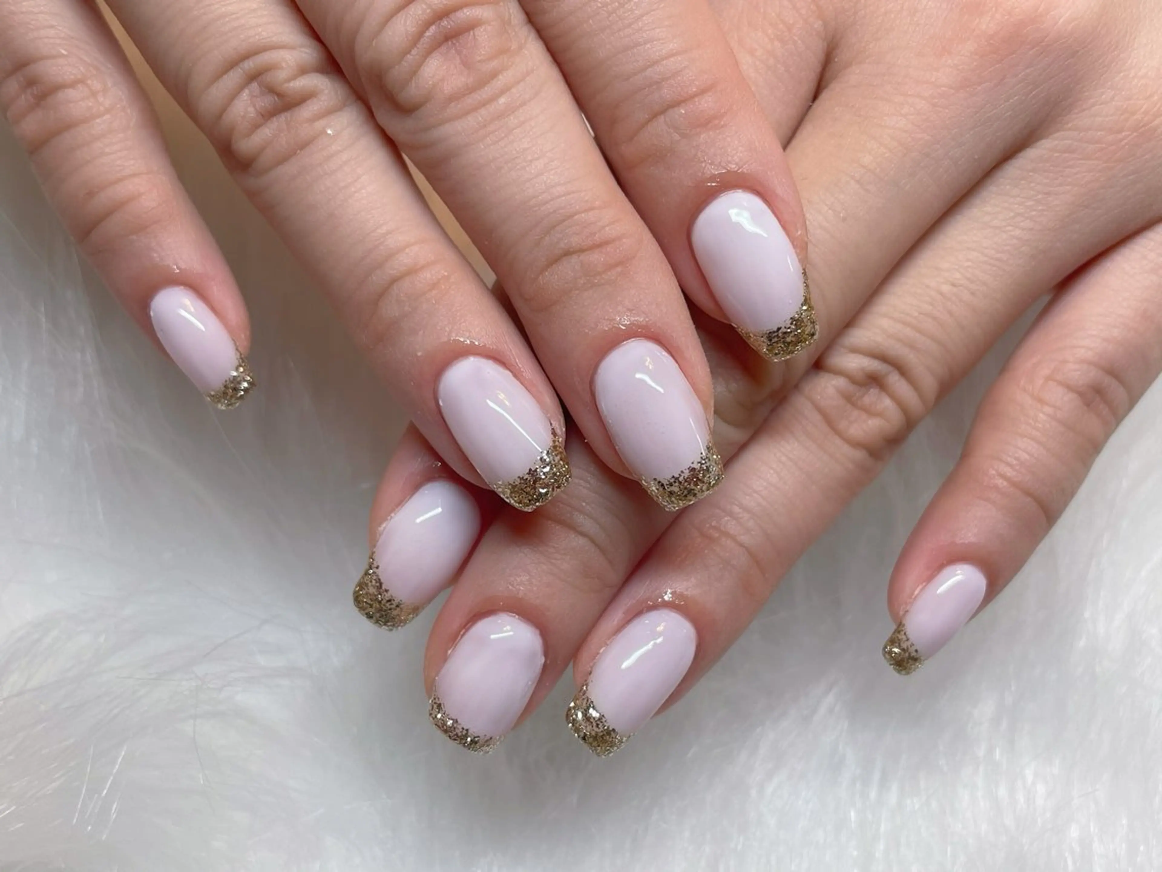 ネイル フレンチネイル ラメ(グリッター) ハンドネイル エン Nail salonのネイルデザイン
