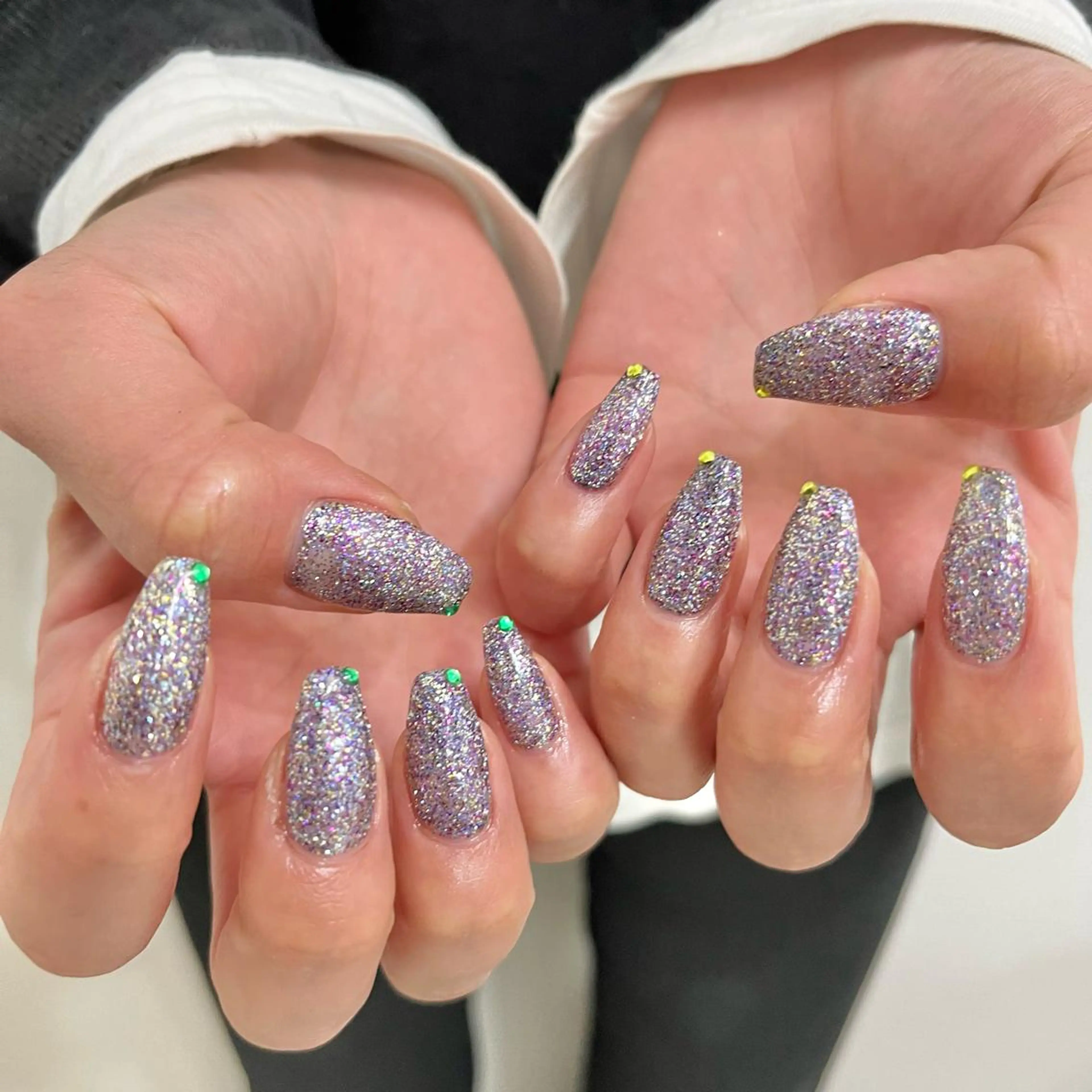 ネイル ラメ(グリッター) ストーンネイル ハンドネイル nail salon O (en)所属・vegh. nail／阿波座のネイルデザイン