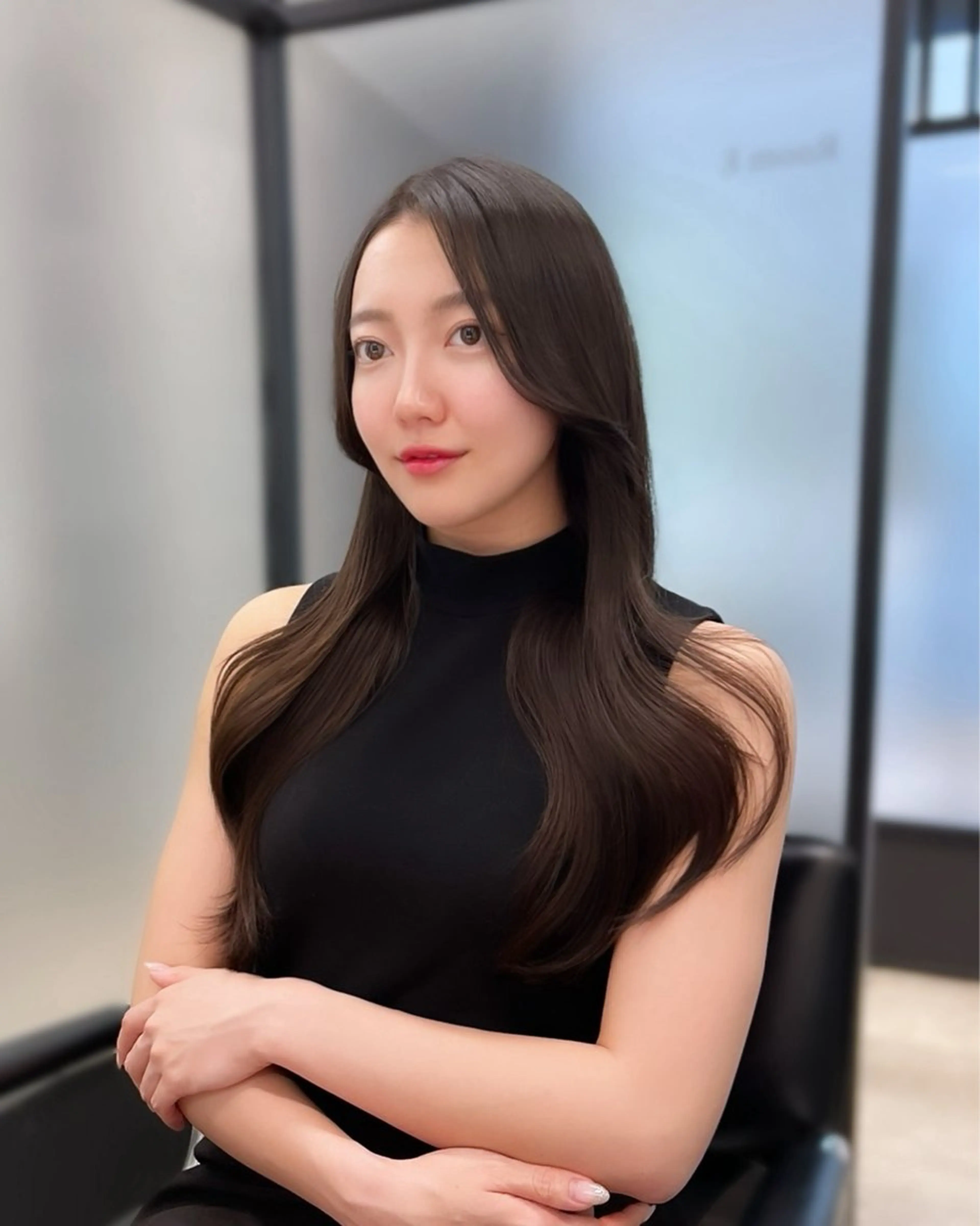 ロング 韓国風ヘア レイヤーカット カット トリートメント 韓国レイヤーカット 髪質改善▫️水野有真のヘアスタイル