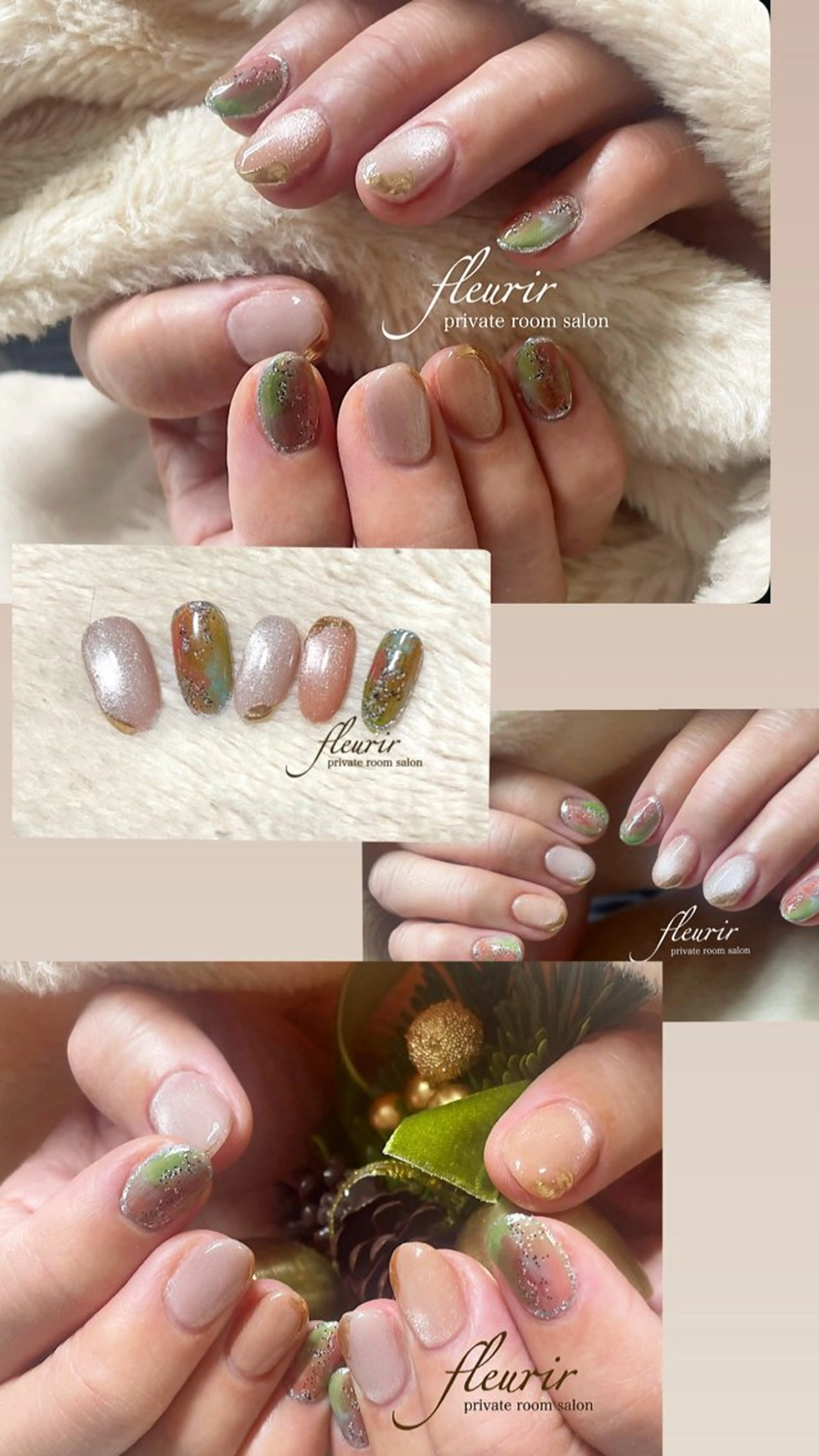 ネイル マグネットネイル ニュアンスネイル ハンドネイル フルリール 【プライベートサロンのネイルデザイン