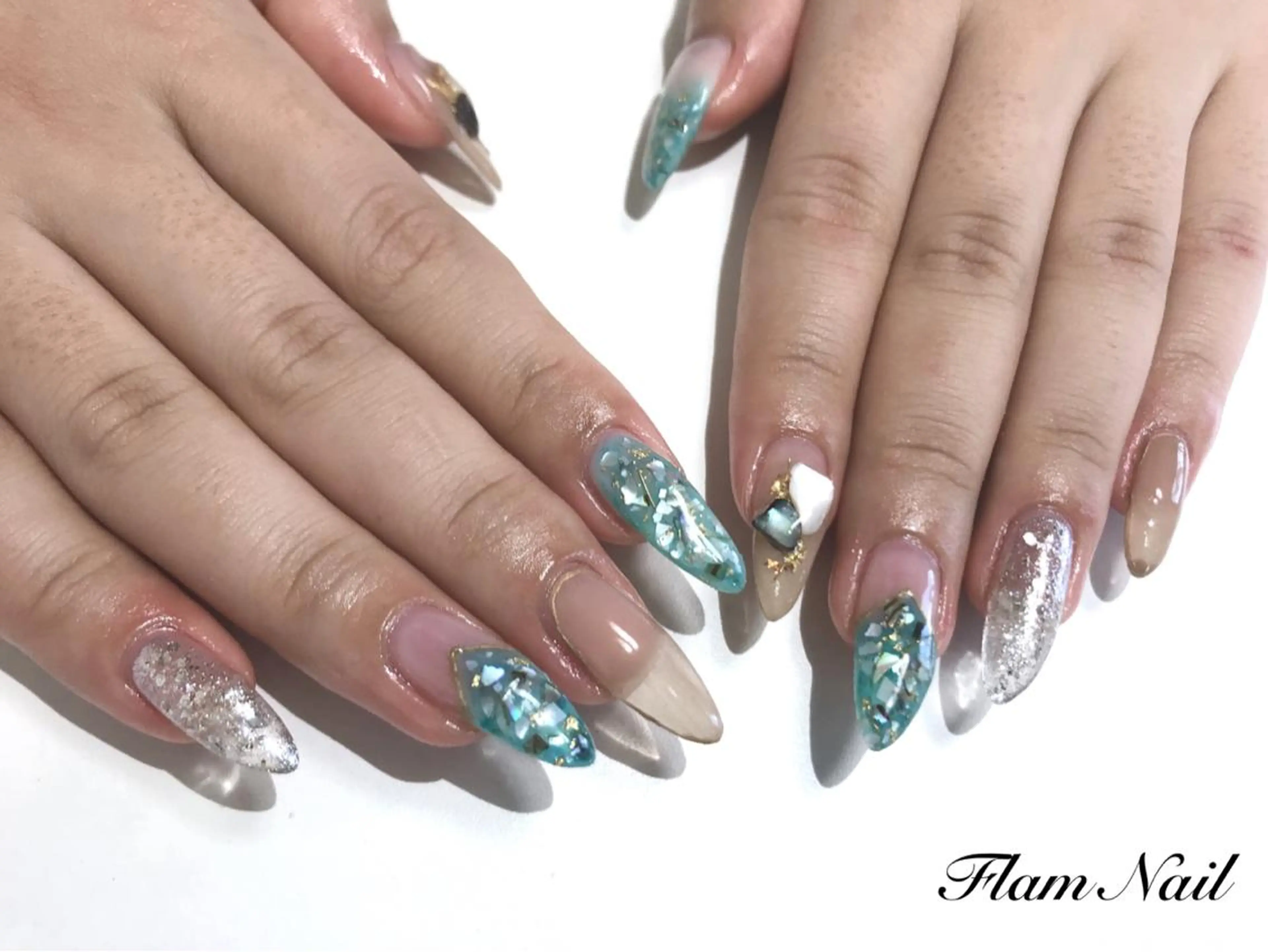 ネイル ブルー Flam Nailのネイルデザイン