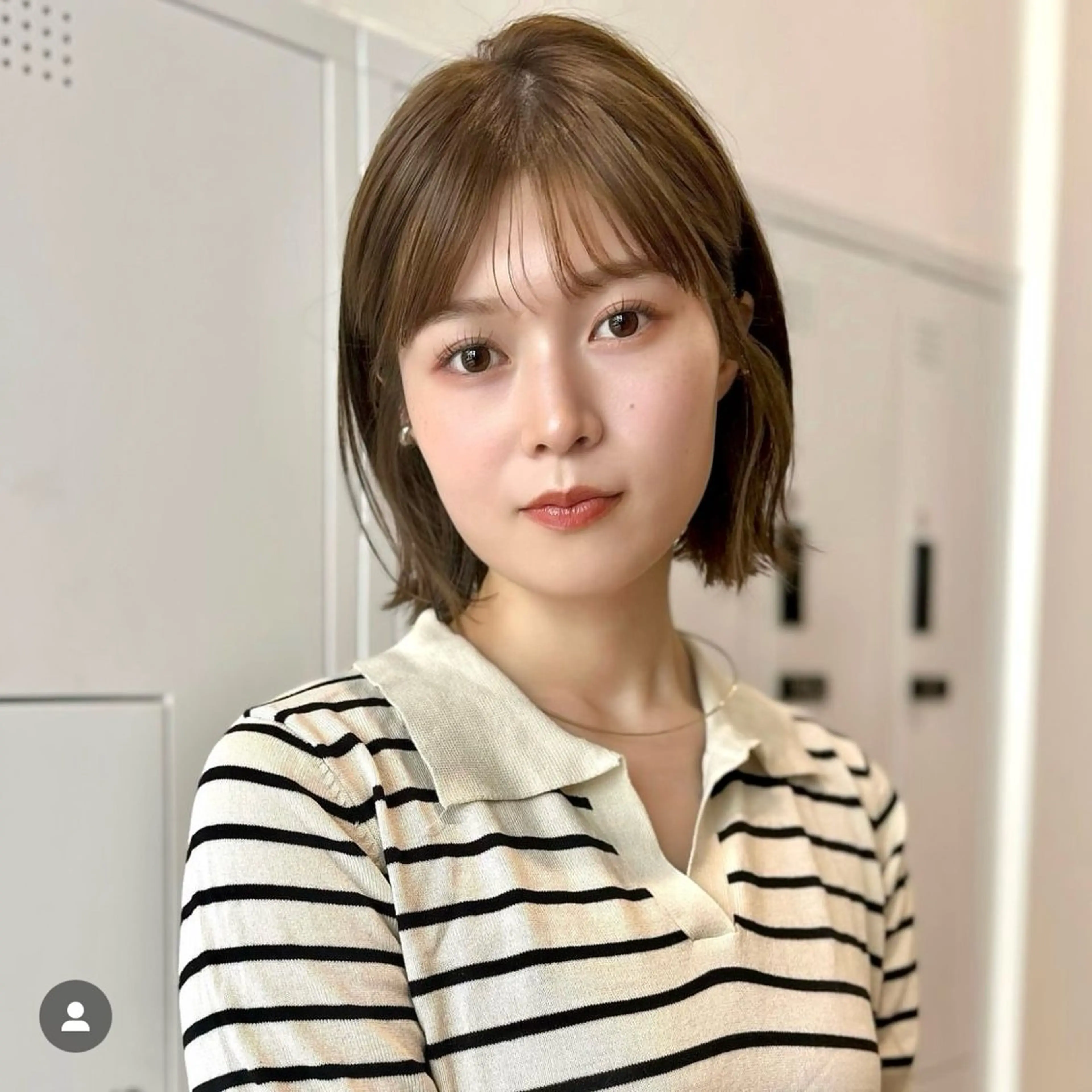 ミディアム Say.石川葵 ショートボブ前髪のヘアスタイル