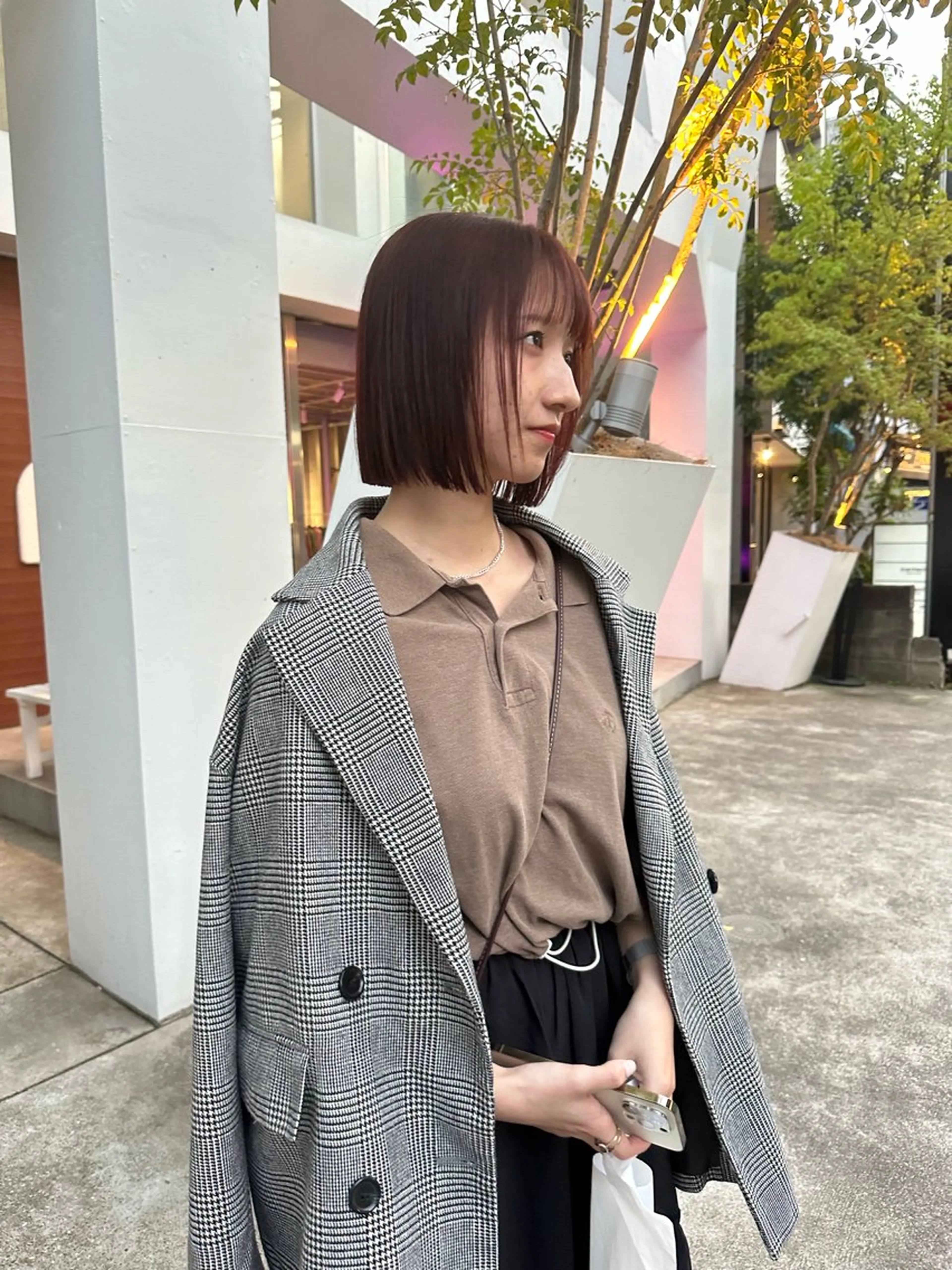 ショート パーマ ボブ 縮毛矯正 トリートメント カット 縮毛矯正 トリートメント REINA☁️透明感 カラー/ぷつっと♡のヘアスタイル