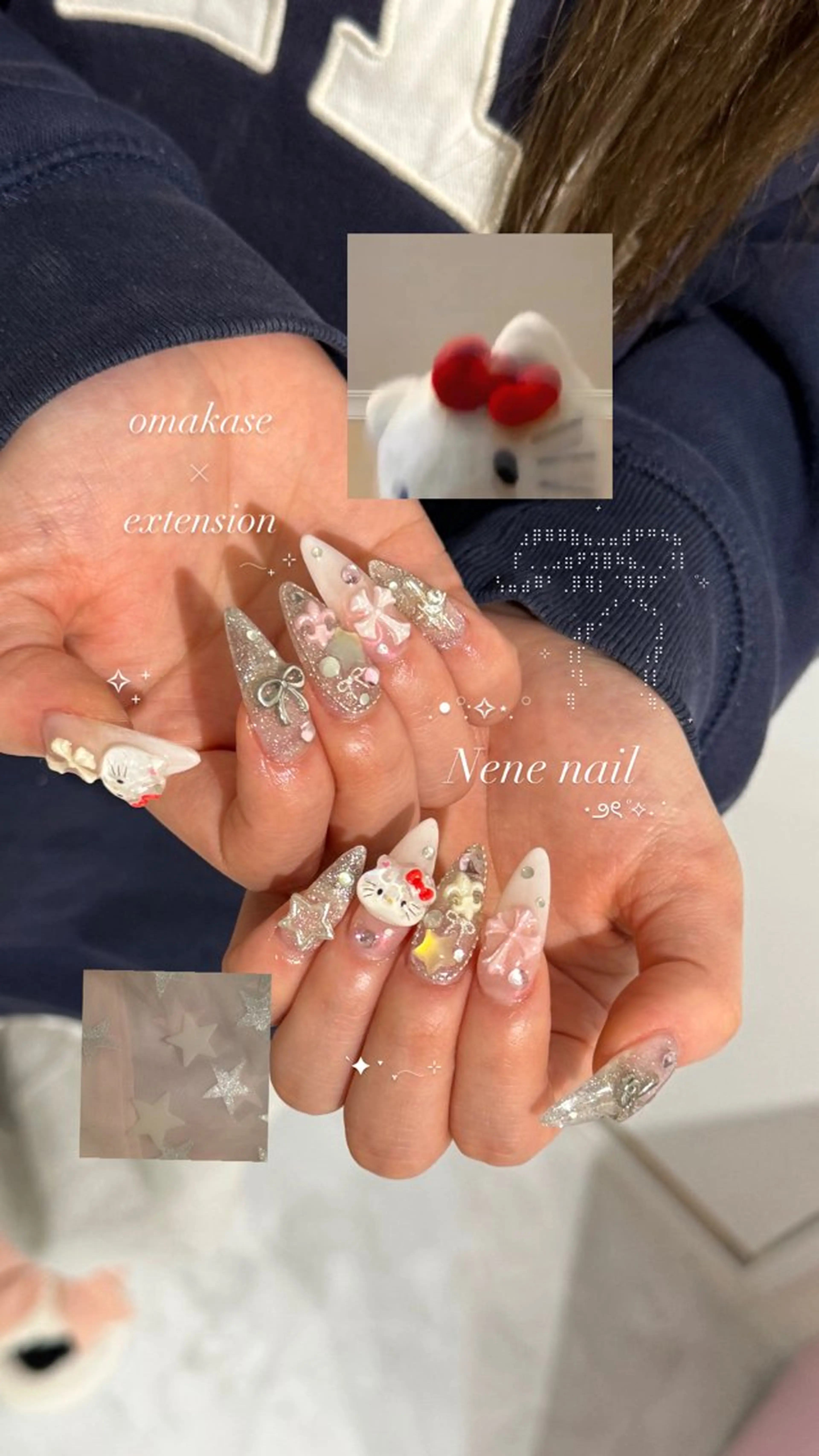 ネイル 長さ出し キラキラネイル ネイルチップ Nene nail 【nene】のネイルデザイン