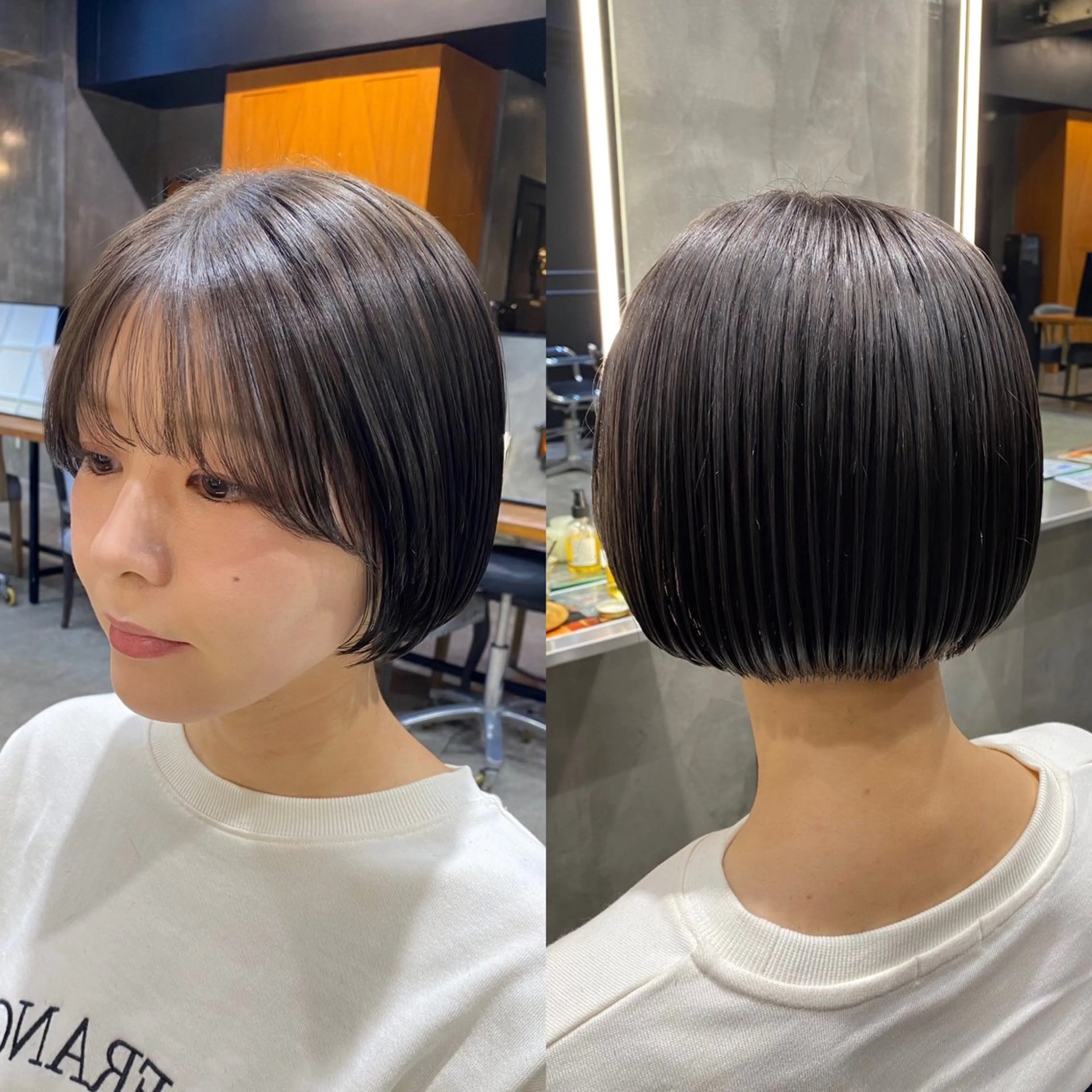ショート カラー ショートボブ グレージュ ボブ ショートヘア ブリーチなしダブル カラー🧸🐺陽介のヘアスタイル