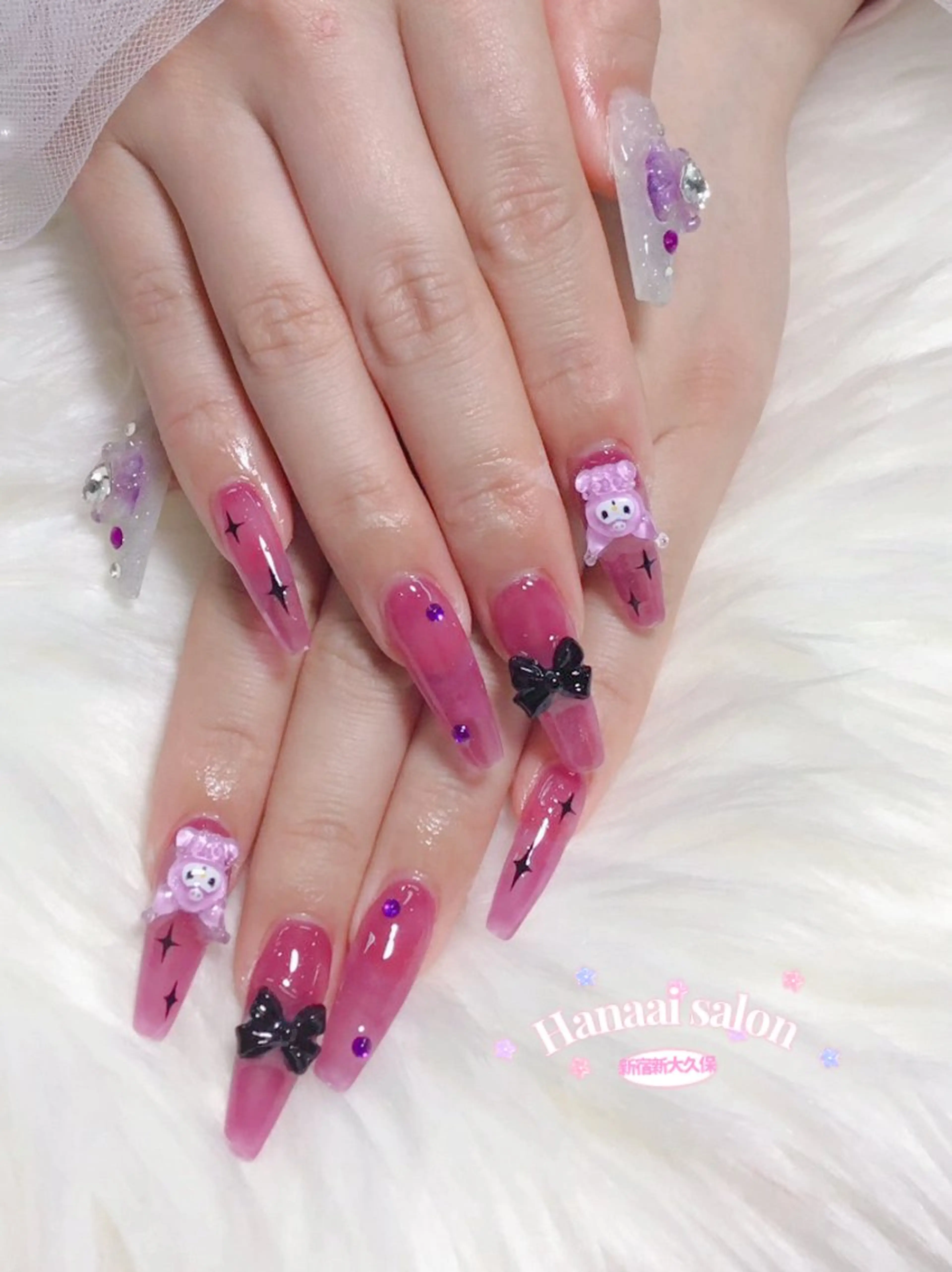 セミロング ハンドネイル Hanaai salon あまねのネイルデザイン