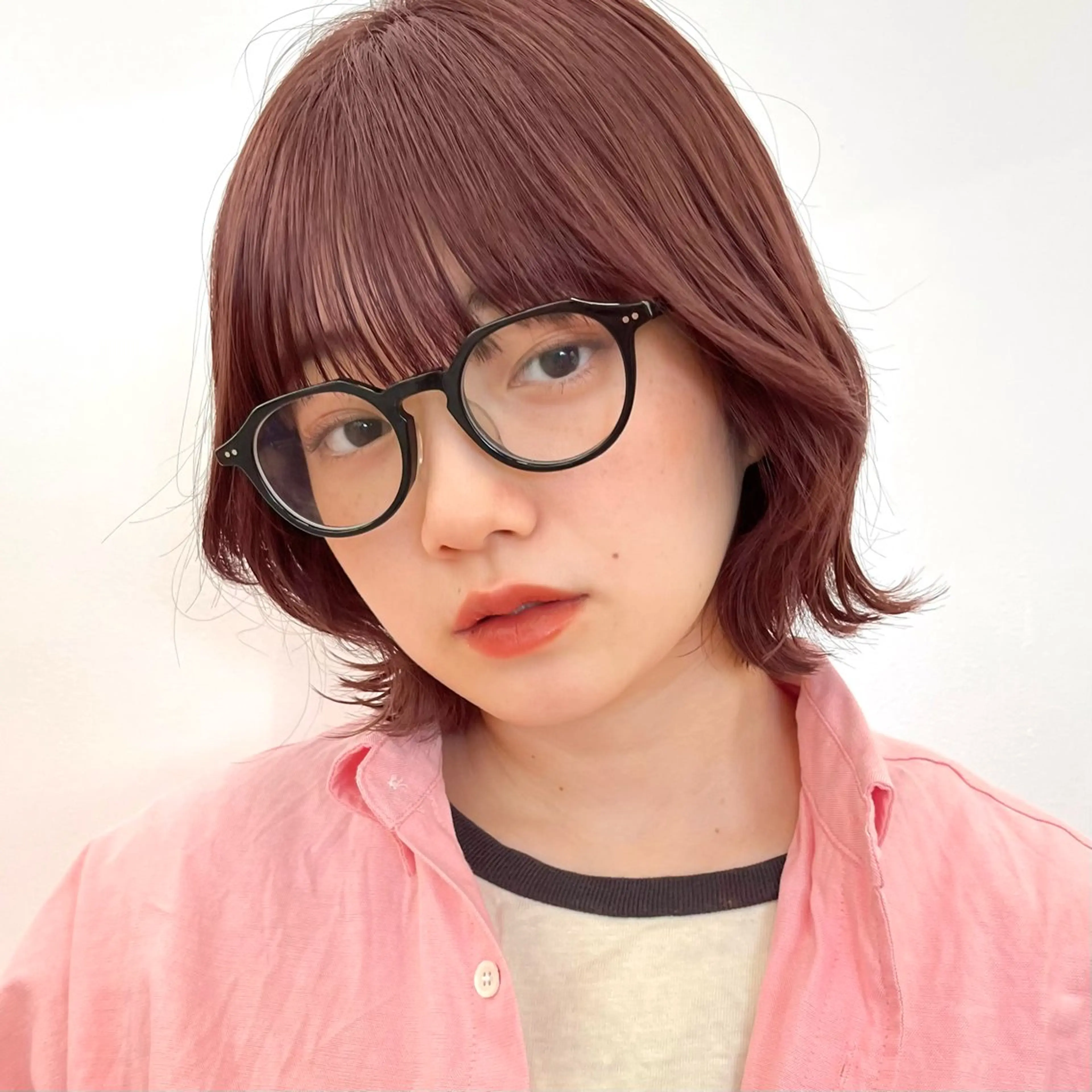 ミディアム カラー 暖色/艶髪/ボブ/ ショート/Ayaのヘアスタイル