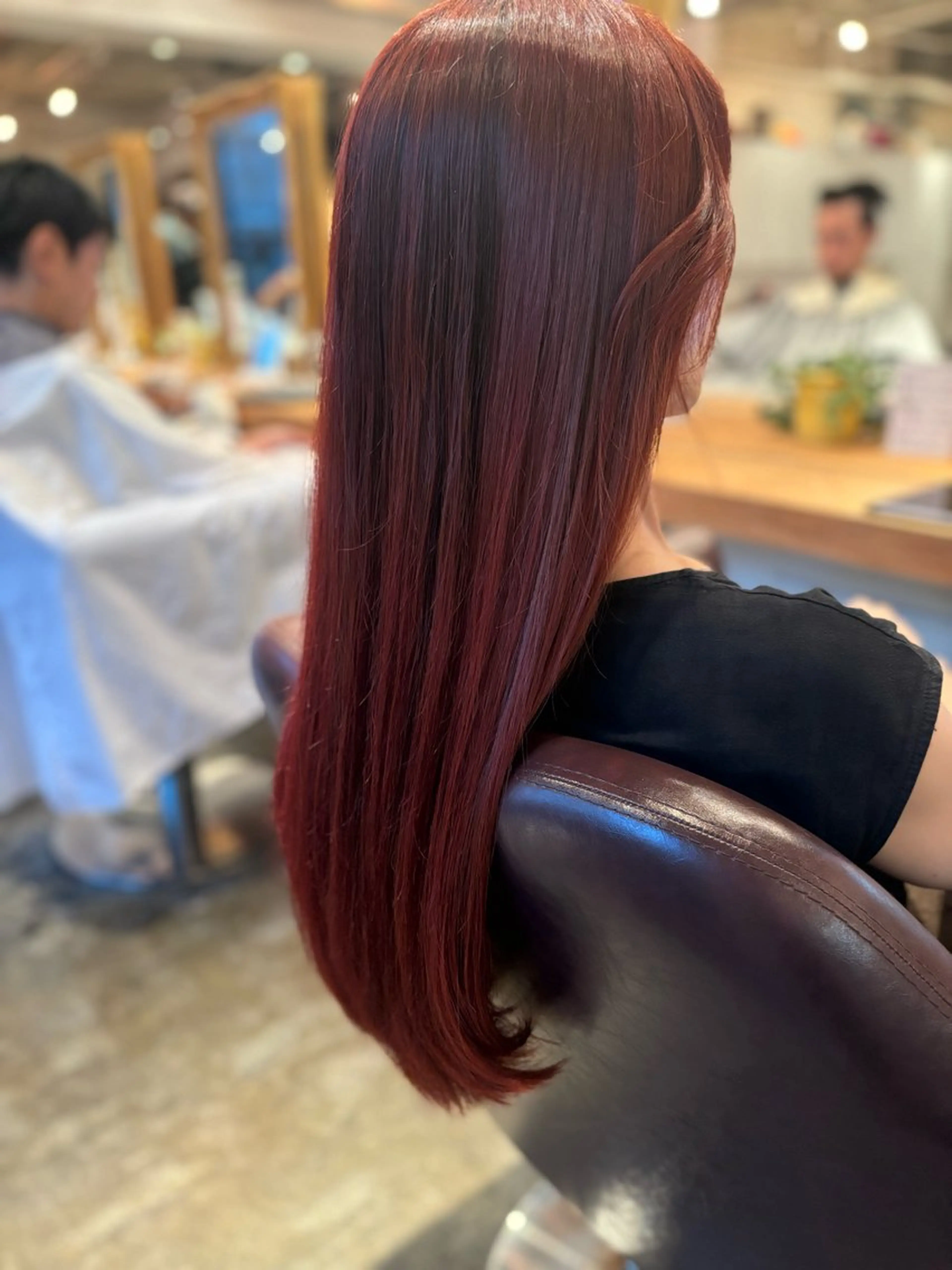 ロング カラー ブリーチ ブリーチなしカラー オレンジ レッドカラー 髪質改善カラー ベージュ🤎YUMEのヘアスタイル