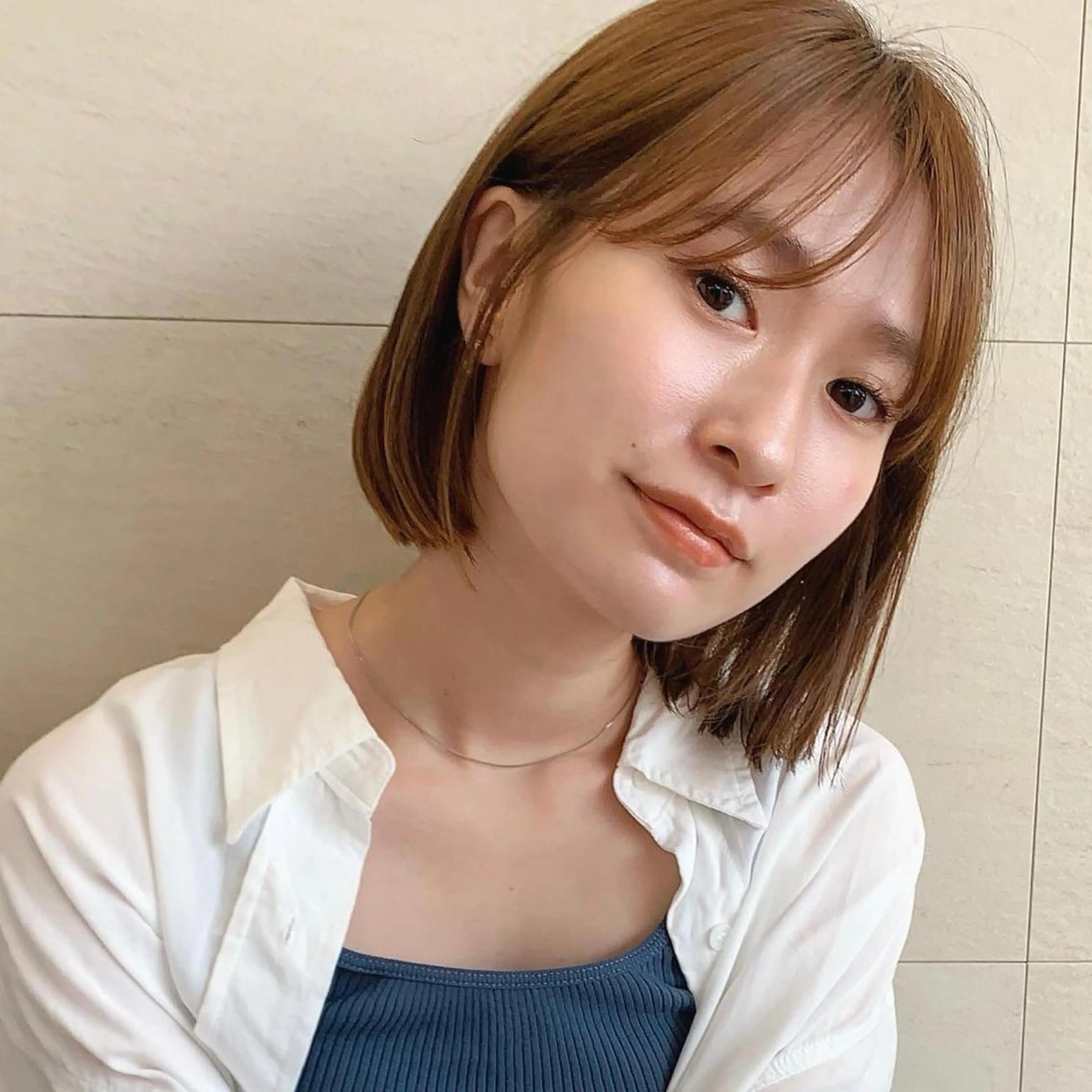 ミディアム カラー カット ヘアカラー トリートメント 🌱小顔ヘア/ボブ ミディアム/双葉🌱のヘアスタイル