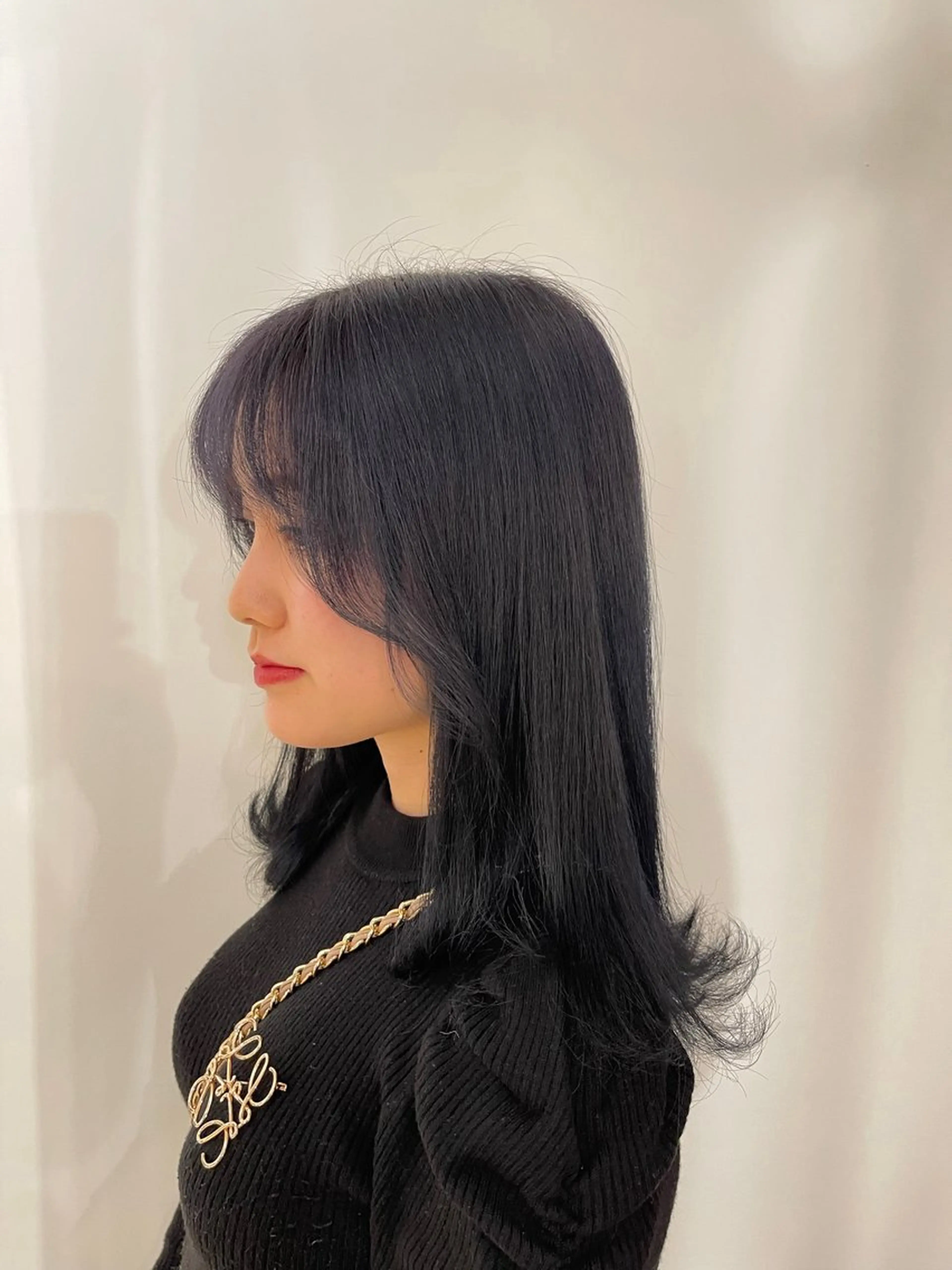 ミディアム カラー ブルーカラー ブルージュ ヘアカラー レイヤー/ボブ /河内温太のヘアスタイル