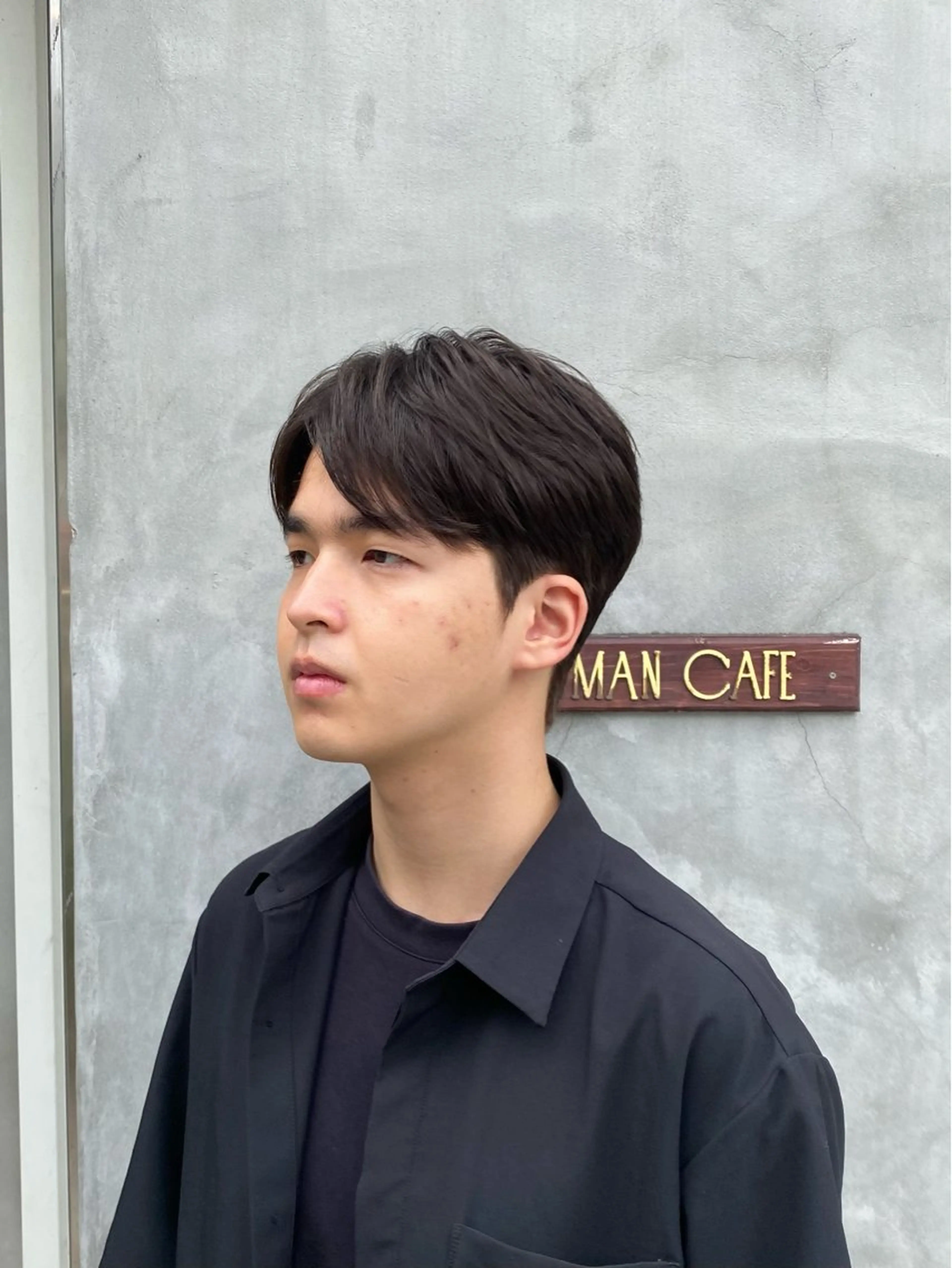 ミディアム パーマ メンズ ミディアムパーマ ダウンパーマ メンズ韓国風 メンズパーマ 韓国風ヘア カット メンズカット/パーマ 福島区SOSOのヘアスタイル