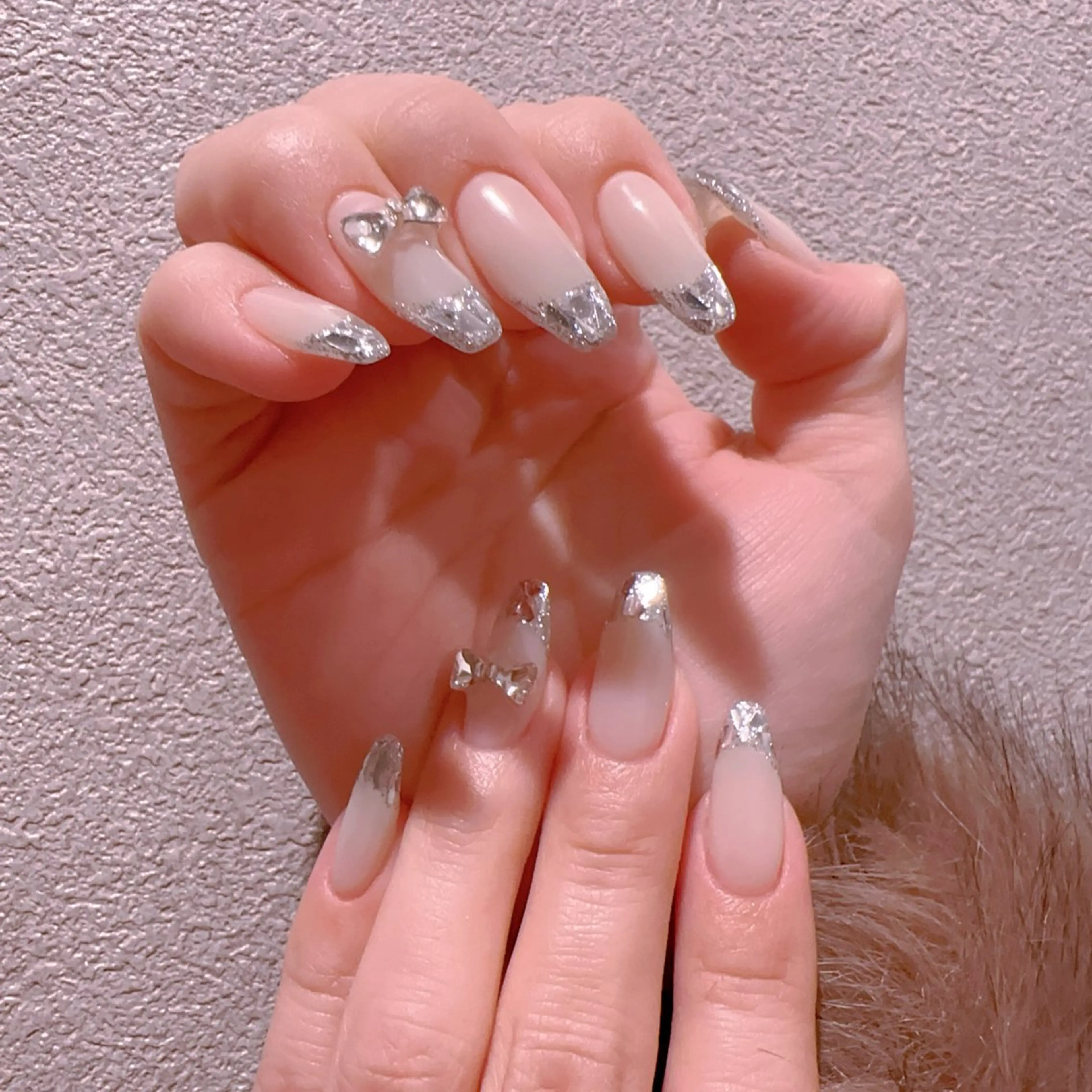 ネイル オーロラネイル フットネイル 韓国ネイル ラメ(グリッター) ラメグラデーション ハンドネイル Belle nail salon 新小岩のネイルデザイン