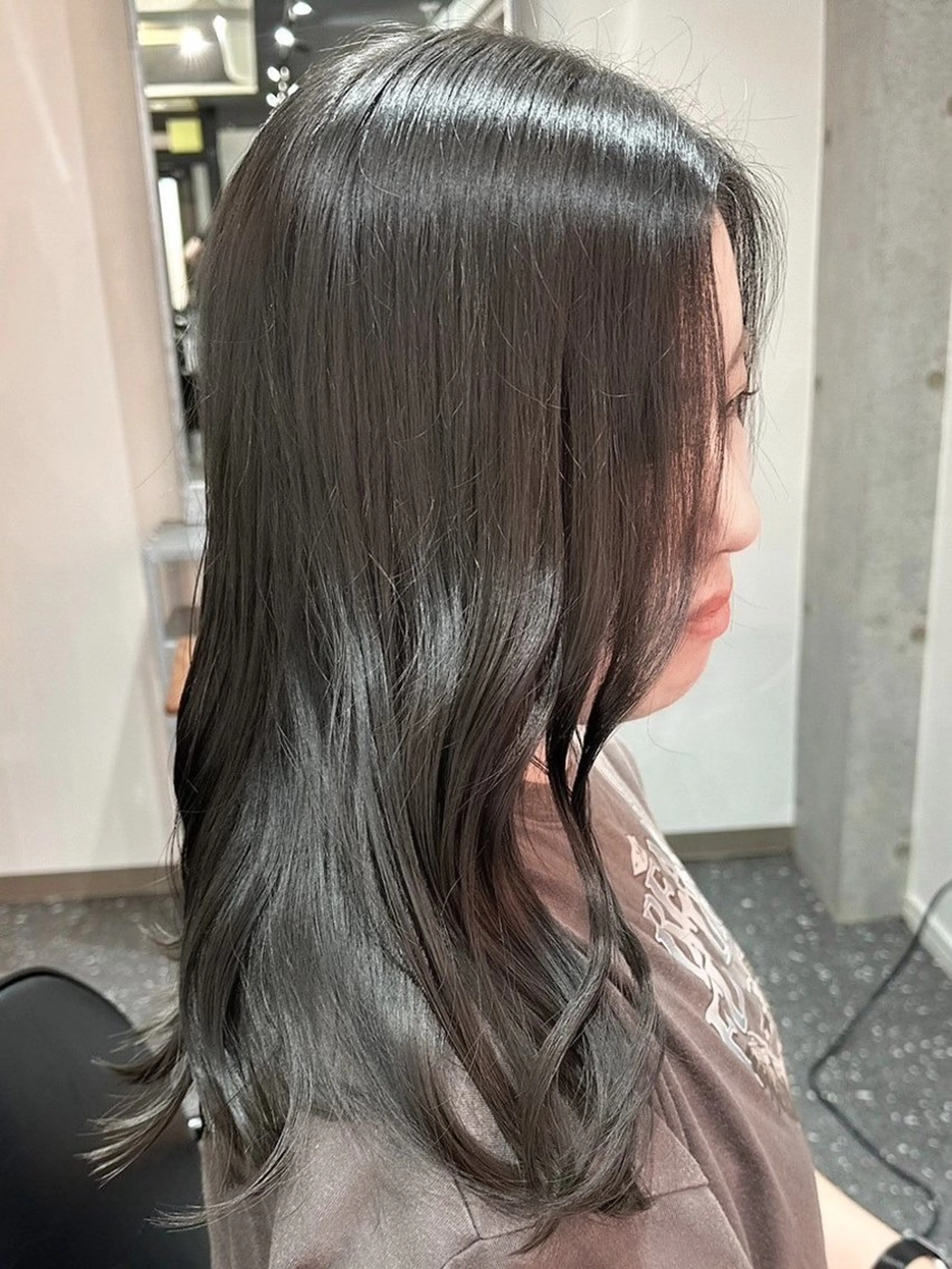ロング ヘアカラー トリートメント 韓国風レイヤー🗝要 暗透カラー📓吉祥寺のヘアスタイル