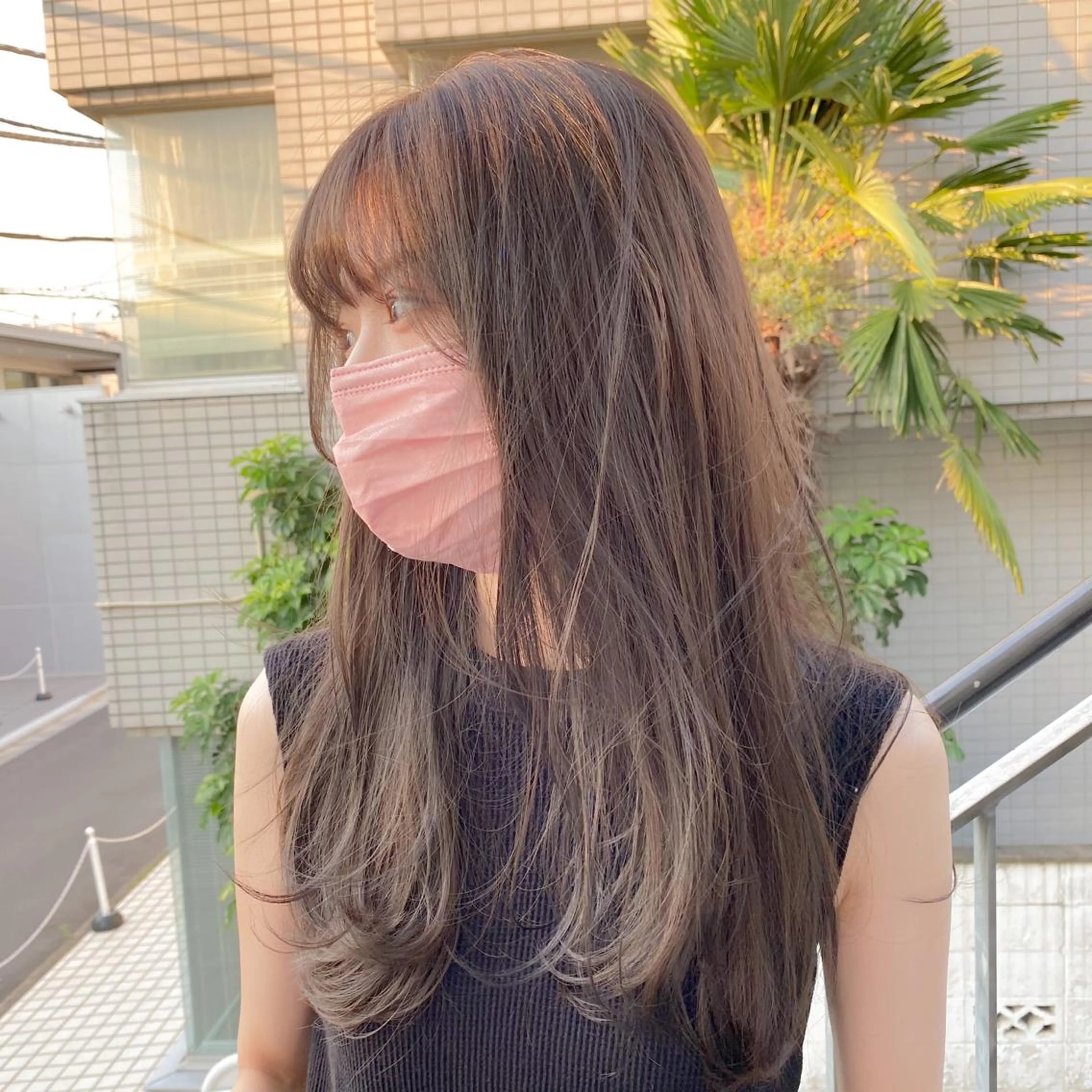 ロング カラー 艶髪ブリーチ 永井竜也のヘアスタイル
