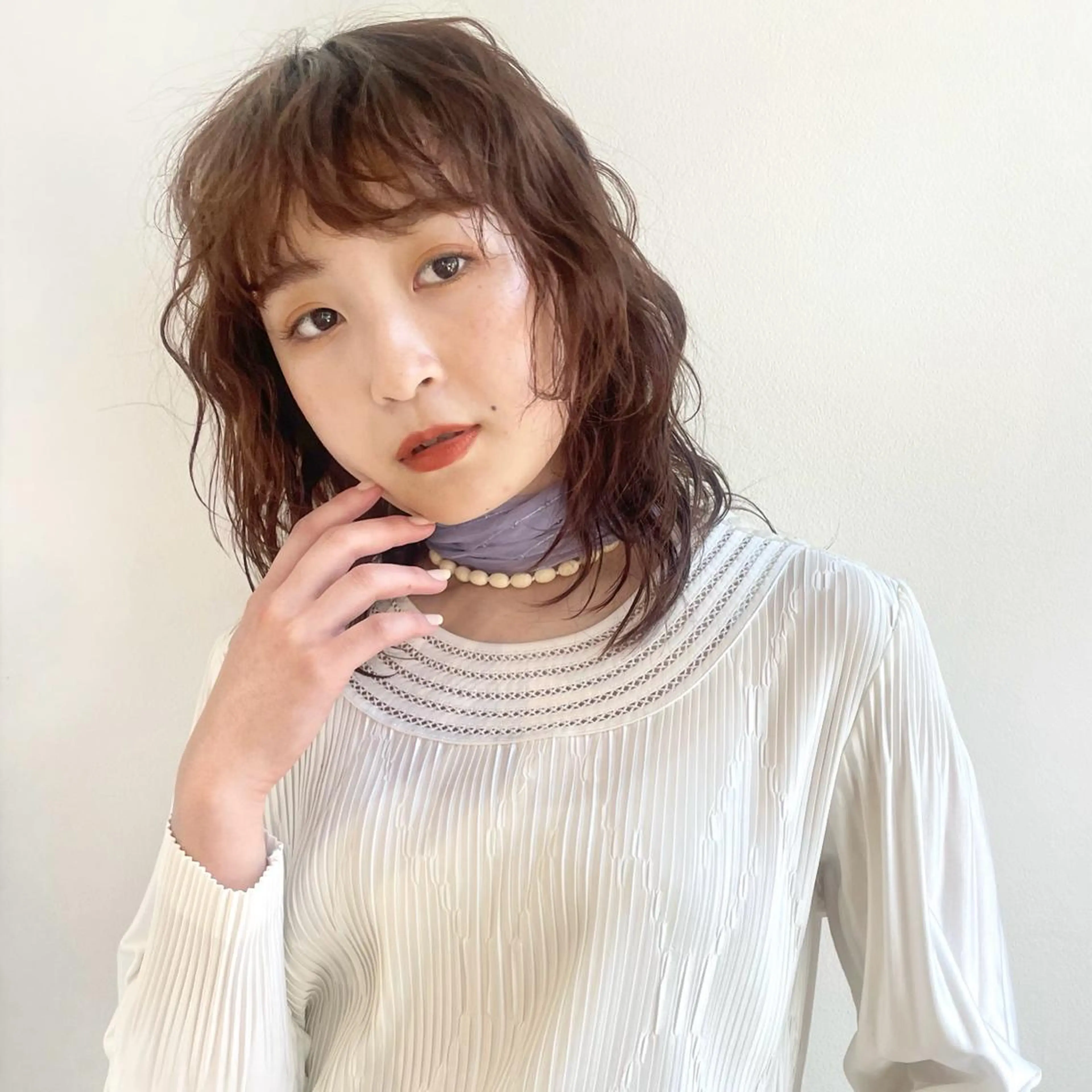 ミディアム カラー ベージュカラー オレンジ オレンジベージュ カット ヘアカラー トリートメント 🍊暖色×顔周り 🍊cocoroのヘアスタイル