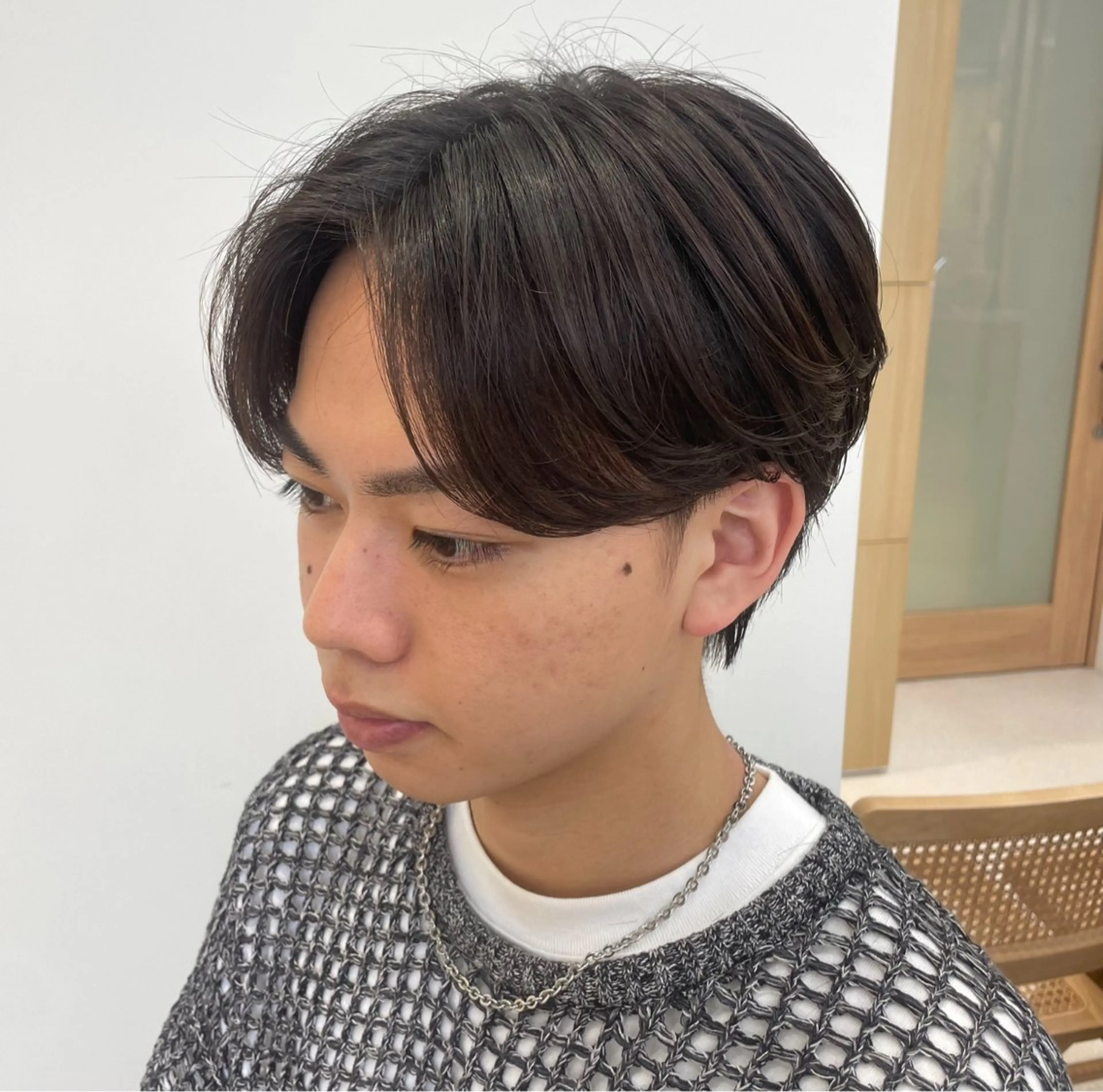 メンズ センターパート カット メンズカット・ パーマhanaのヘアスタイル
