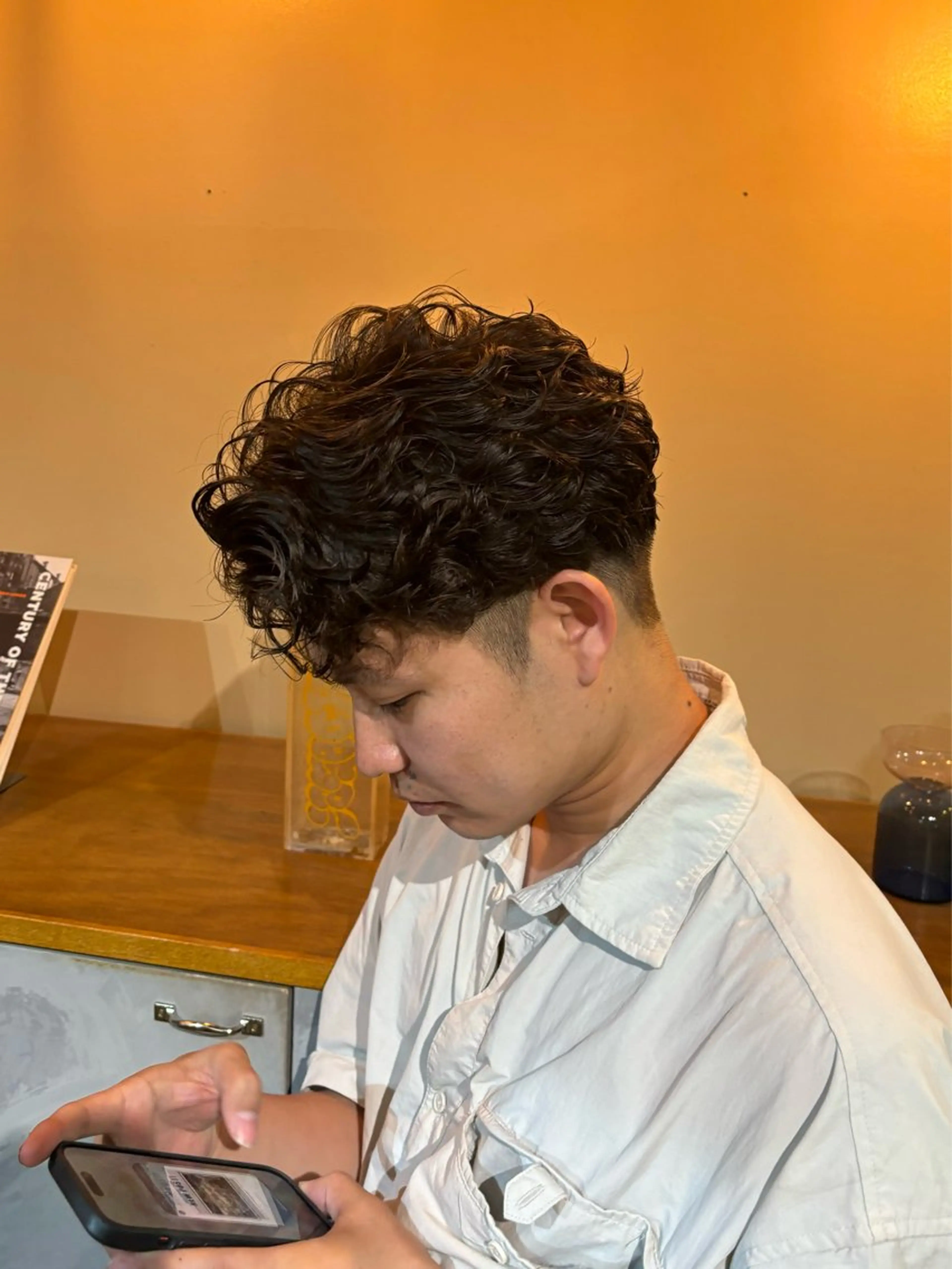 パーマ メンズ カット パーマ オリーブベージュ 🫒🩶Rianaのヘアスタイル