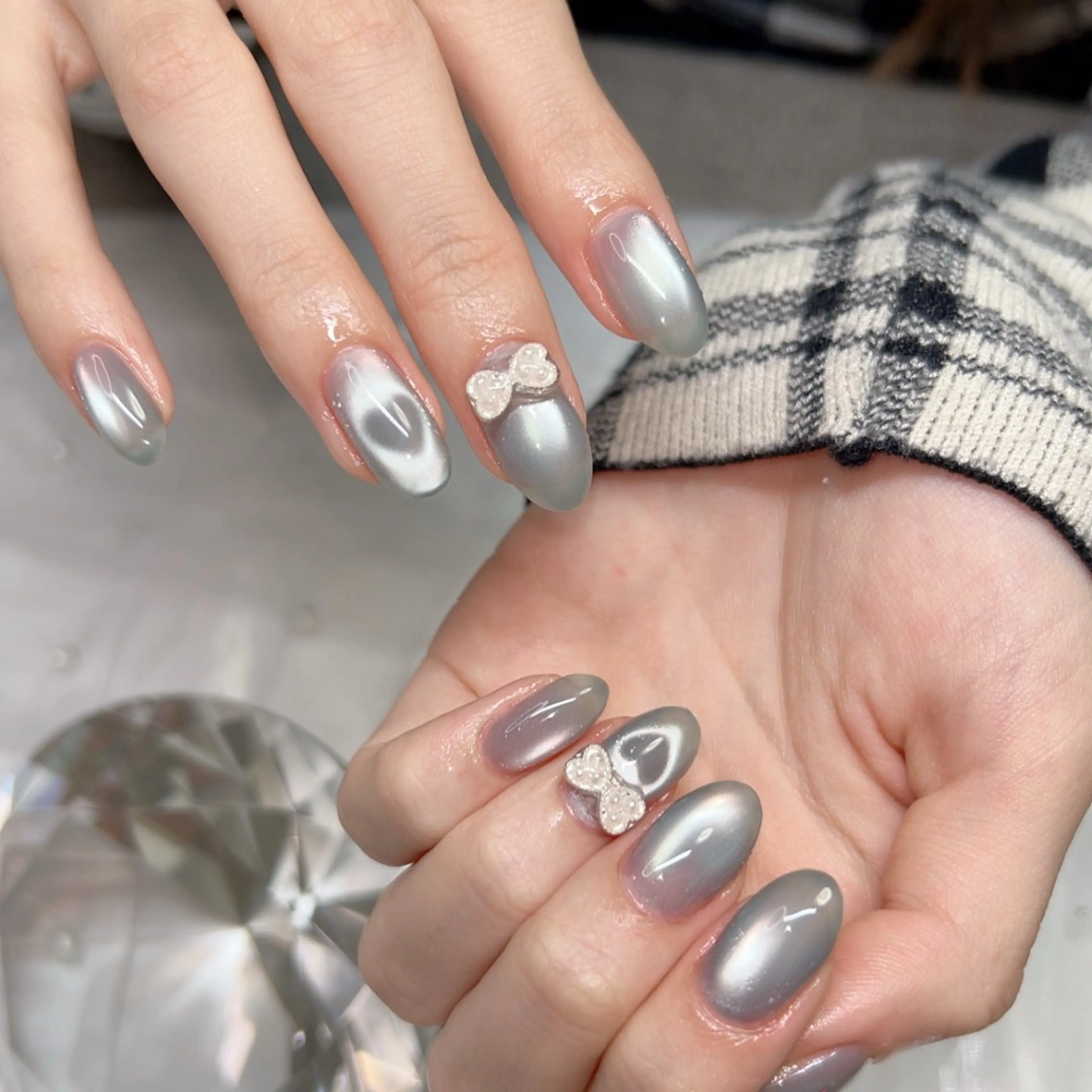 ネイル アートネイル フレンチネイル ジェルネイル グラデーション マグネットネイル ハンドネイル Cute Tips nailのネイルデザイン