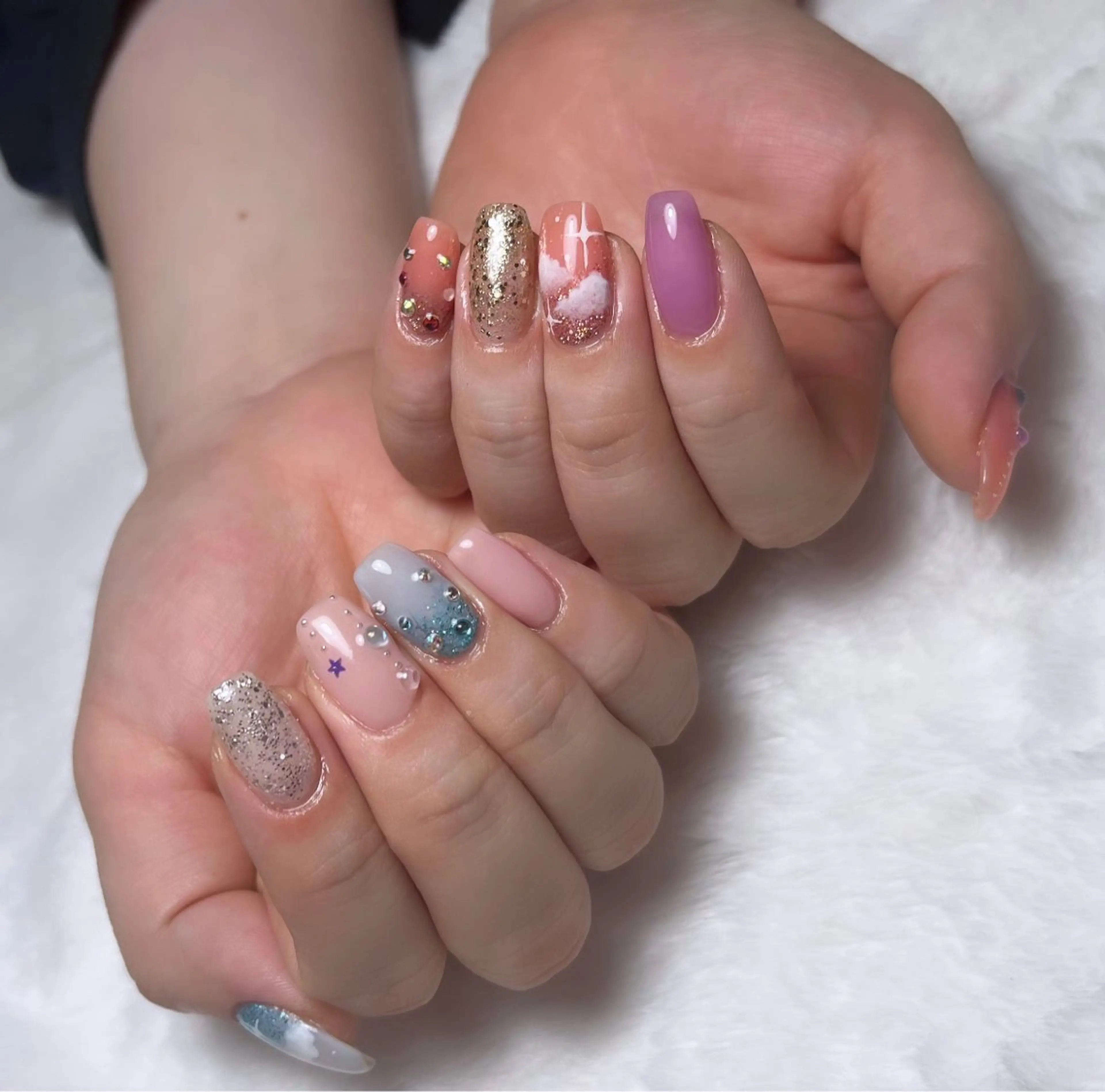 ネイル アートネイル ラメ(グリッター) ストーンネイル miiiiiking-nail所属・賀城 美幸のネイルデザイン