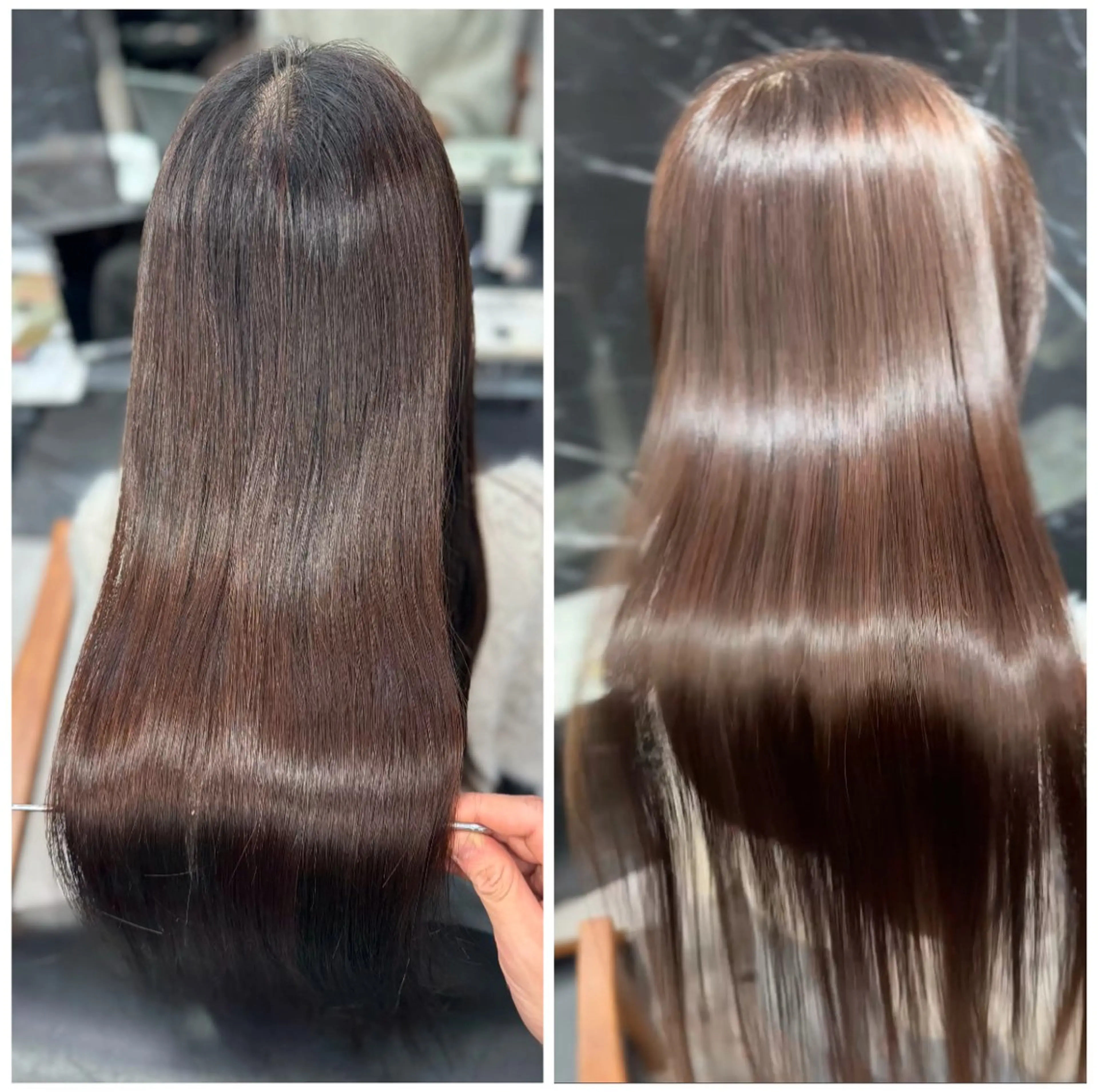 ロング ヘアカラー トリートメント JIN|乾かしただけ 美髪矯正本格髪質改善のヘアスタイル