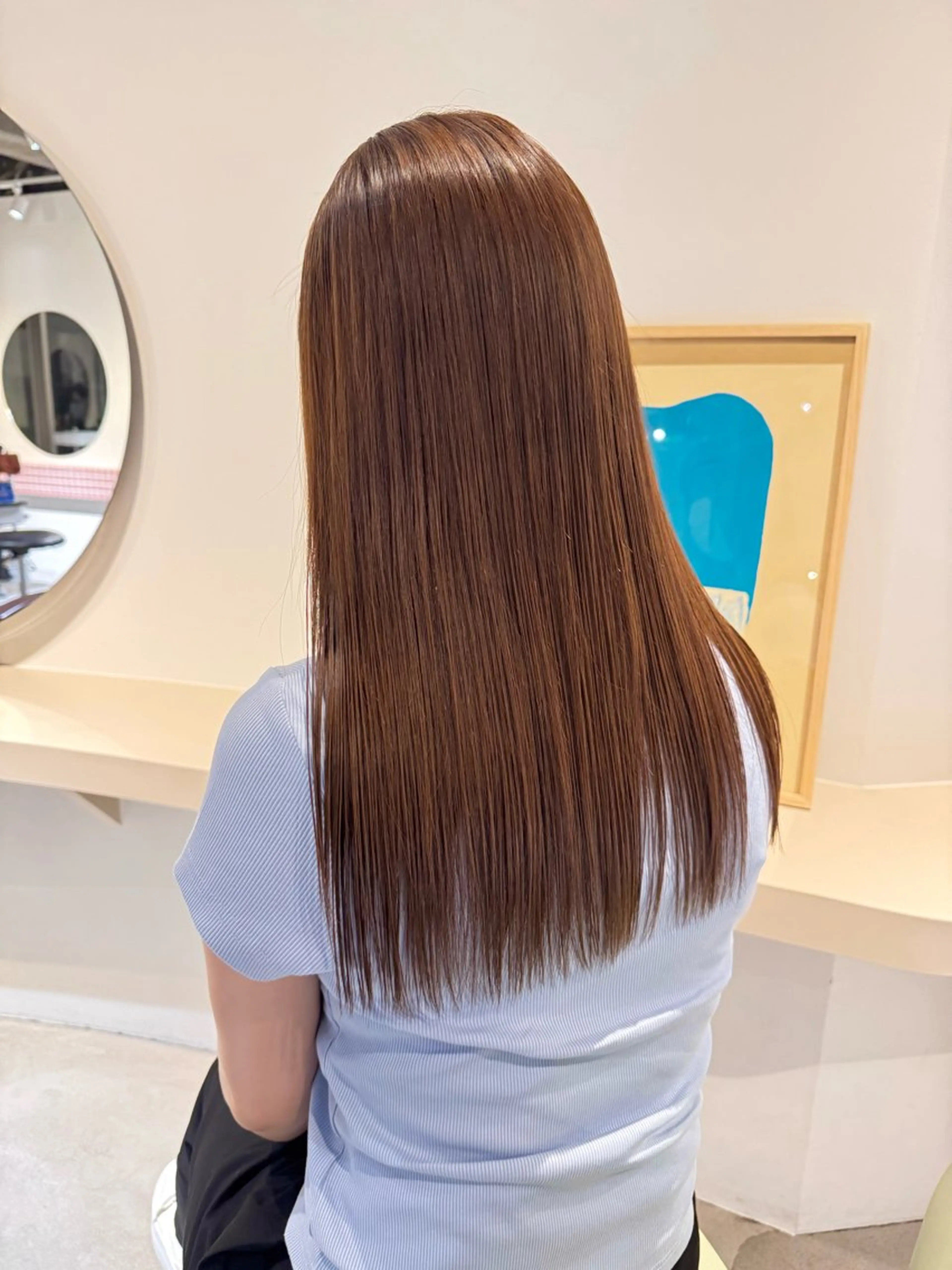 ロング 切りっぱなしボブ ショートボブ アッシュ ボブ ハイライト カット 縮毛矯正 トリートメント eto所属・髪質改善スペシャリス ト長尾勇弥/梅田中津のヘアスタイル