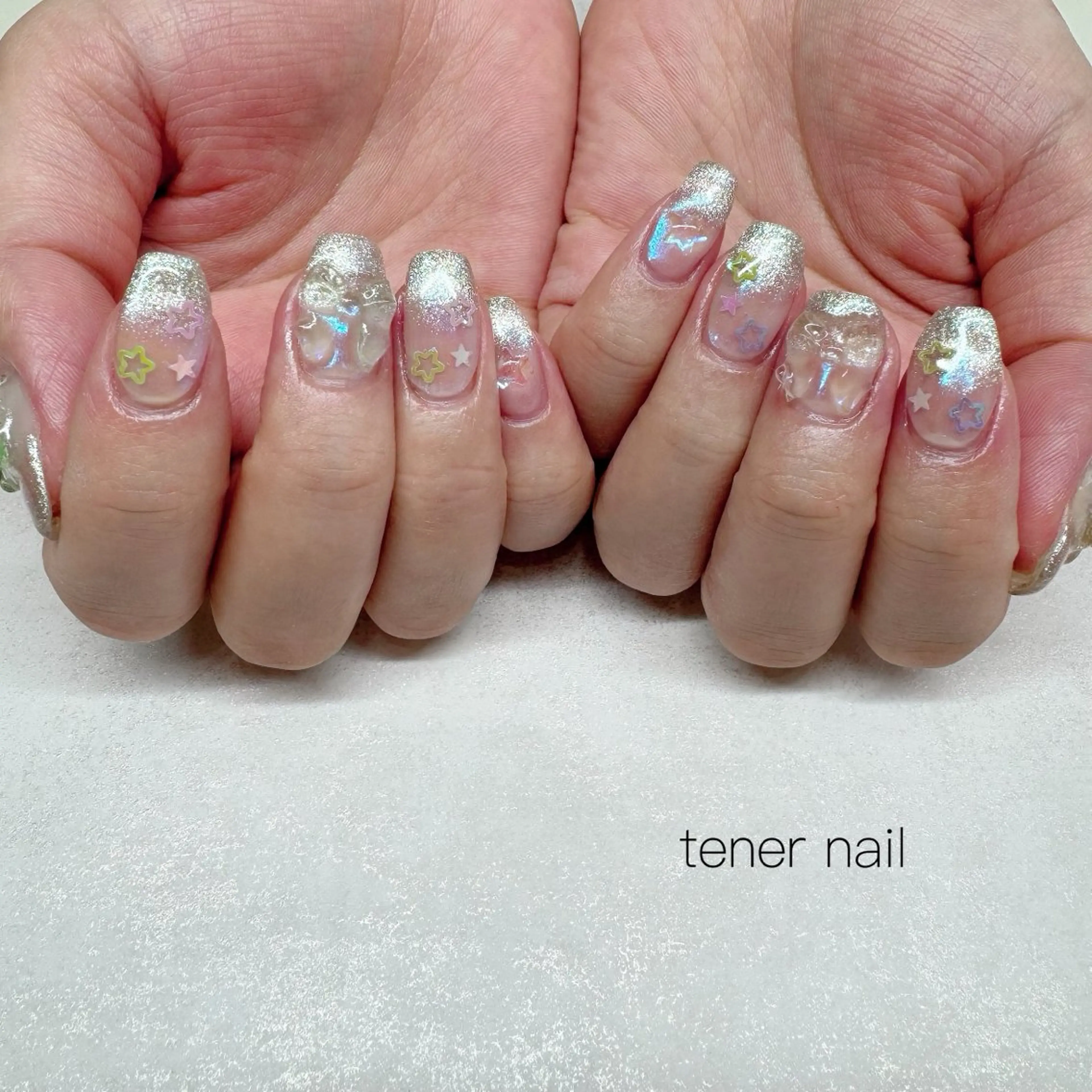 ネイル オーロラネイル クリアネイル フレンチネイル マグネットネイル マグネットフレンチ ハンドネイル tener  nail  テネルネイル所属・テネルネイル tener nailのネイルデザイン