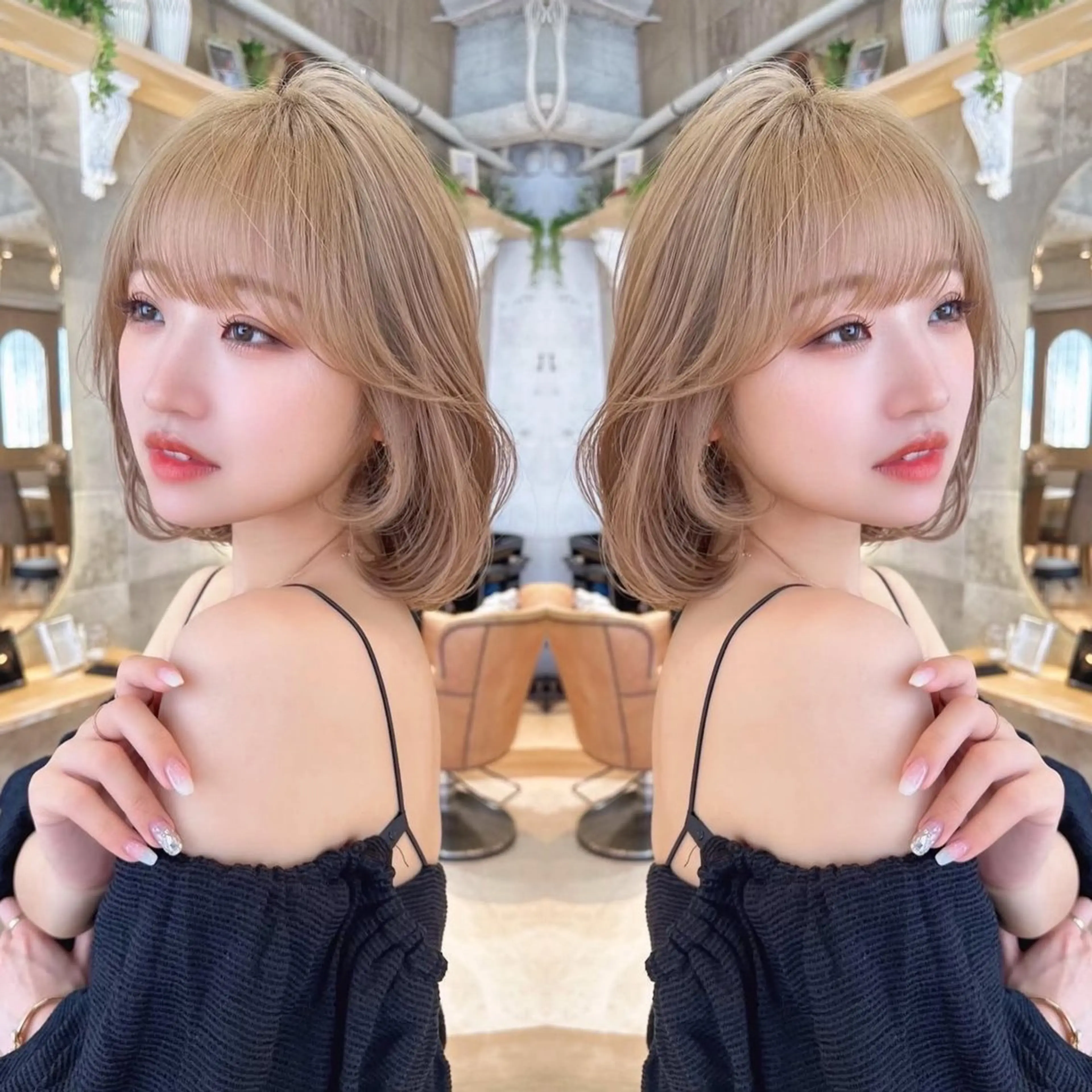 ミディアム ハイトーンの天才 shuheiのヘアスタイル