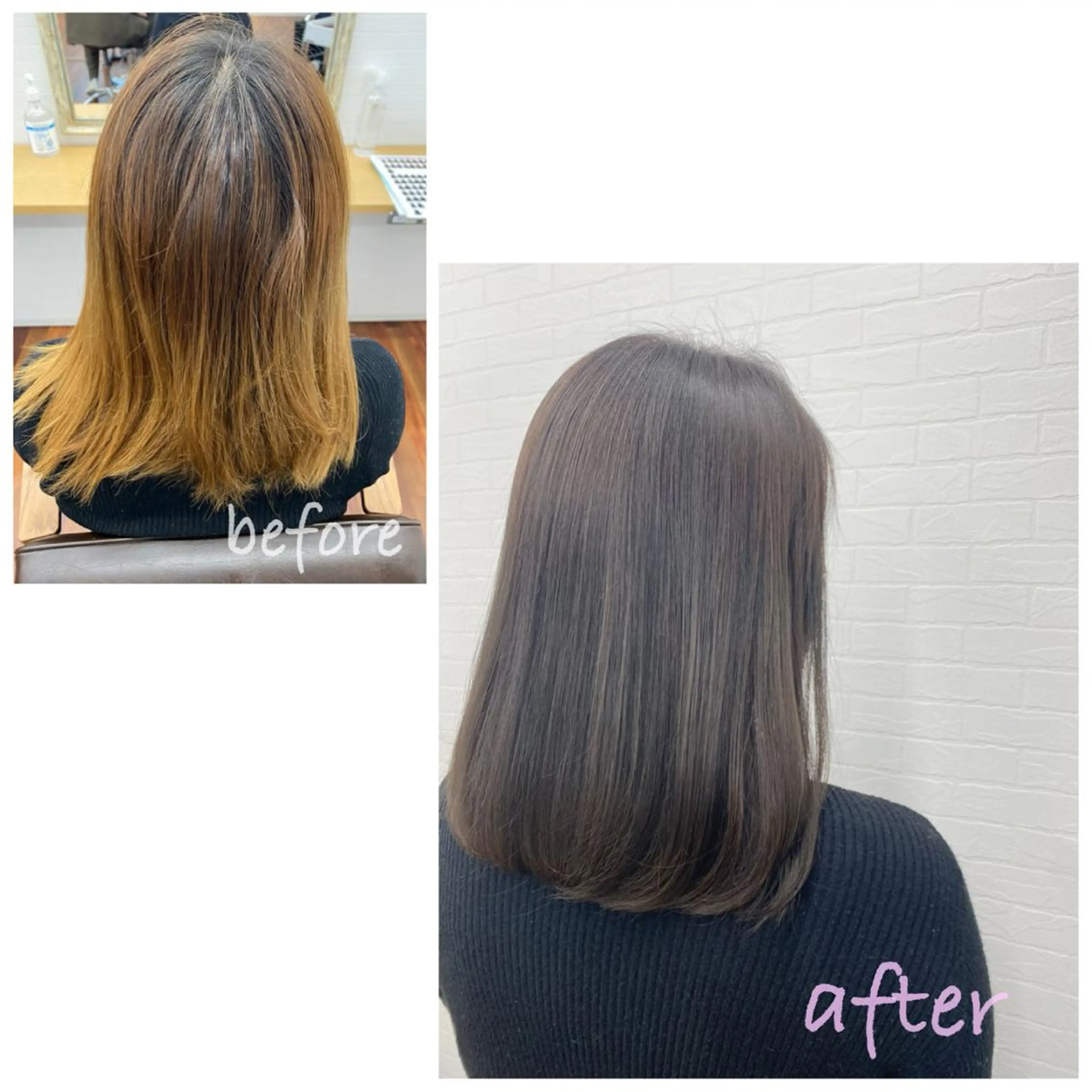 ミディアム カラー アッシュ アッシュグレー ブリーチ GRANLUSSO 〜グランルッソ駅前店所属・木口 嘉美のヘアスタイル