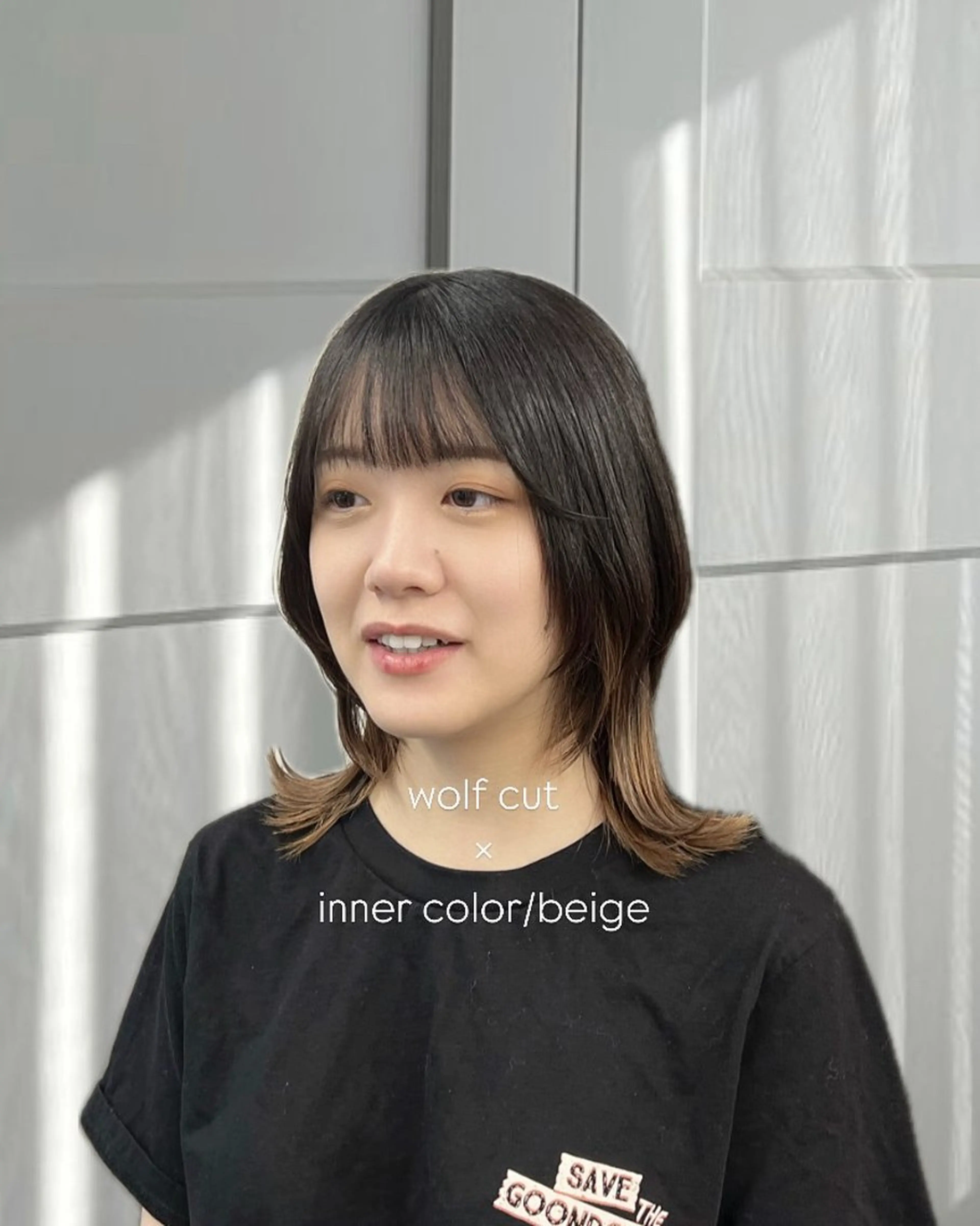 ミディアム INORI|艶カラ ー|フェイスレイヤーのヘアスタイル