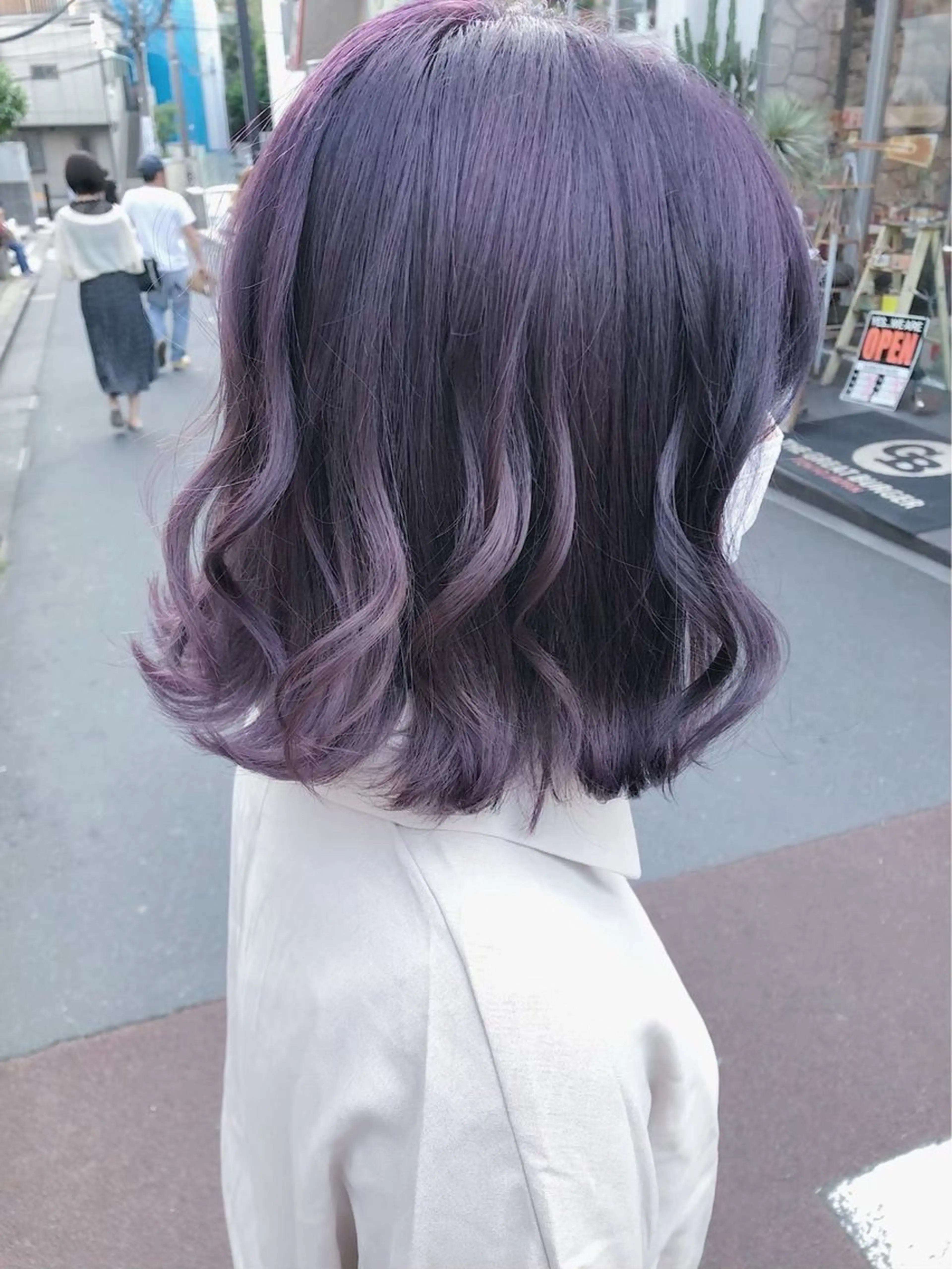 ミディアム カラー アッシュ バレイヤージュ ミストバング ブリーチ ブロンド ヘアカラー hayato🌟 /モデル大募集中🩵のヘアスタイル