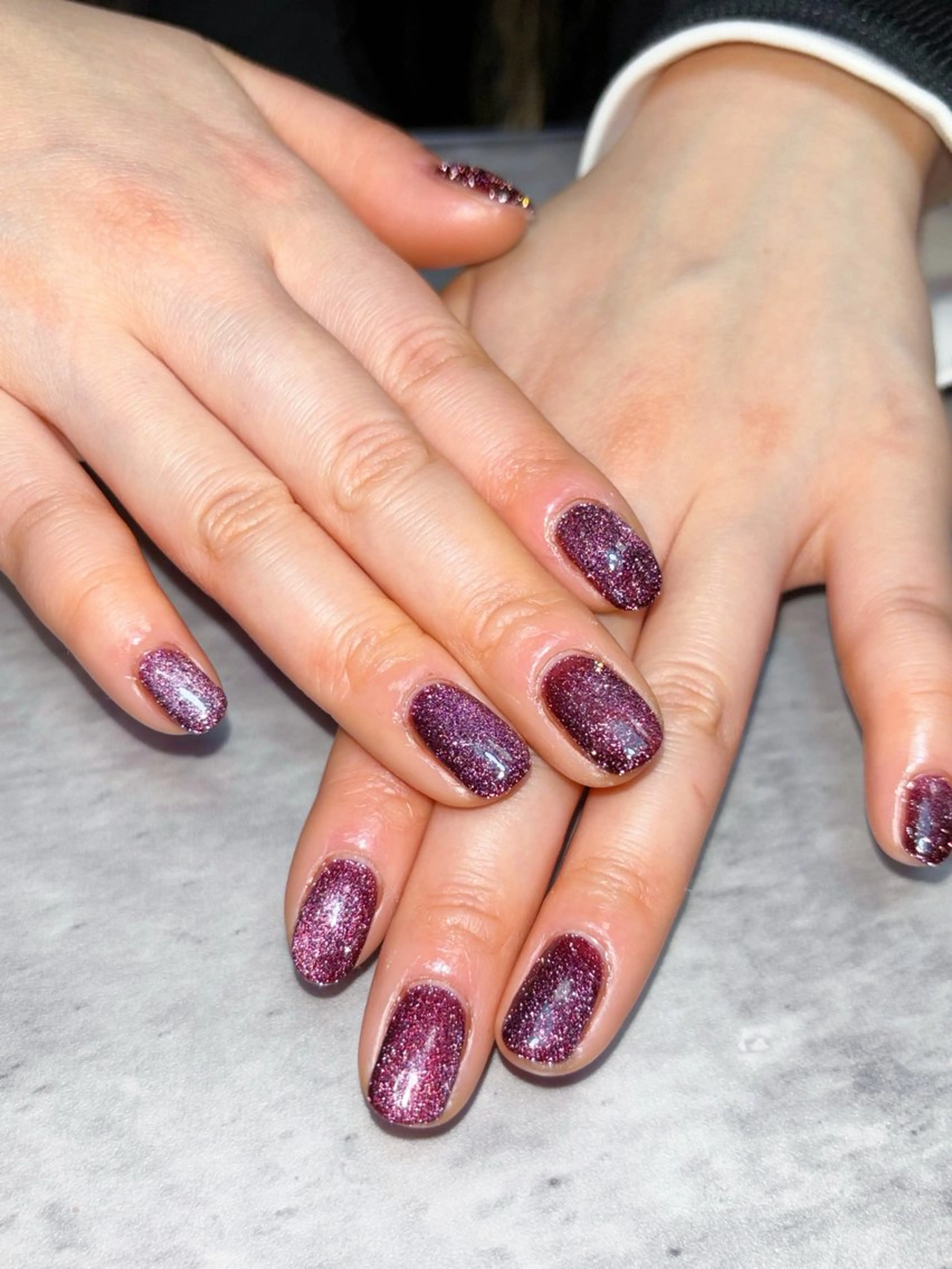 ネイル フラッシュネイル パープル ハンドネイル nail salon epeのネイルデザイン
