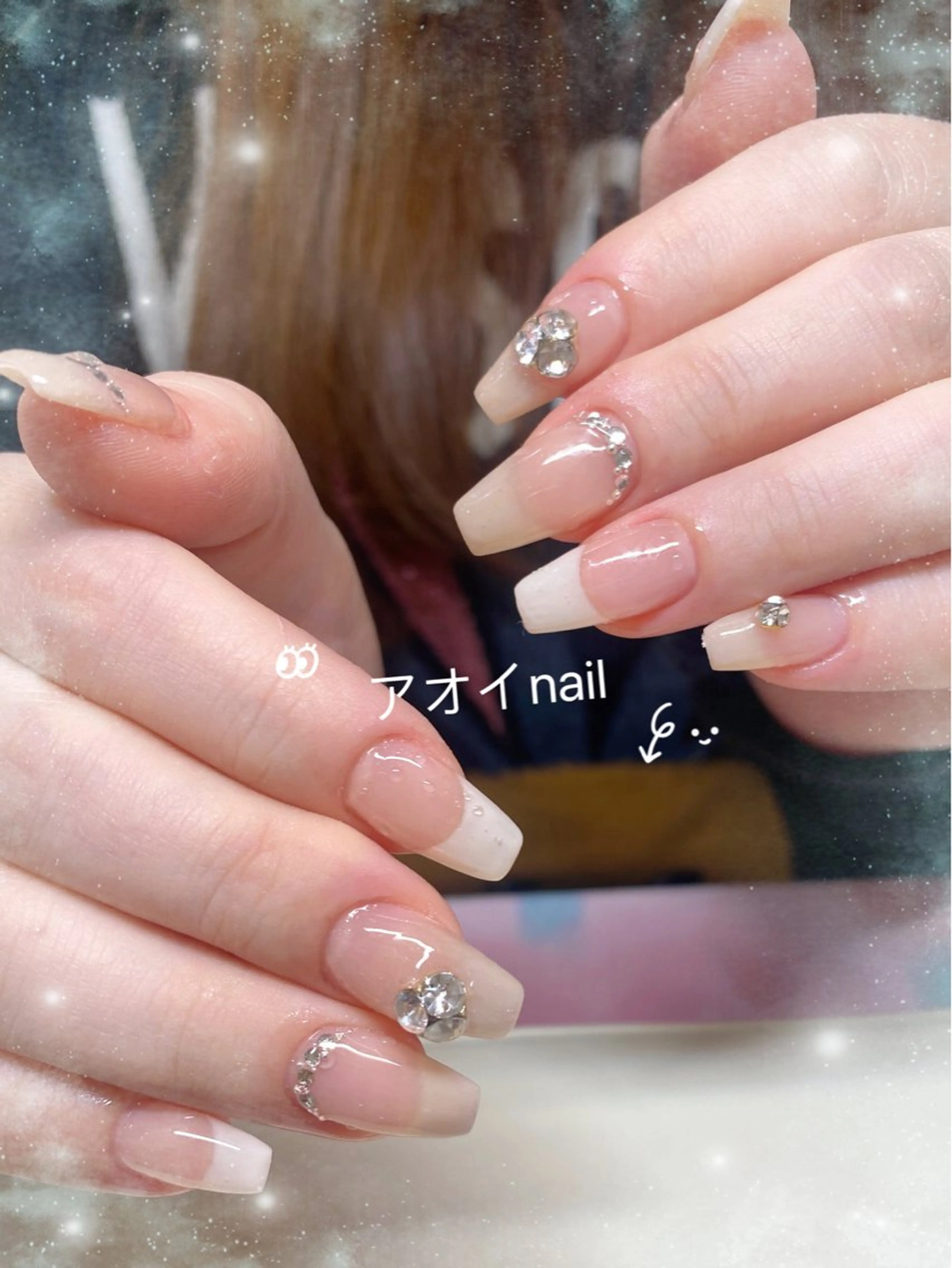 ネイル ハンドネイル ハンドケア ネイル＆アイラッシュ ∩_∩アオイのネイルデザイン