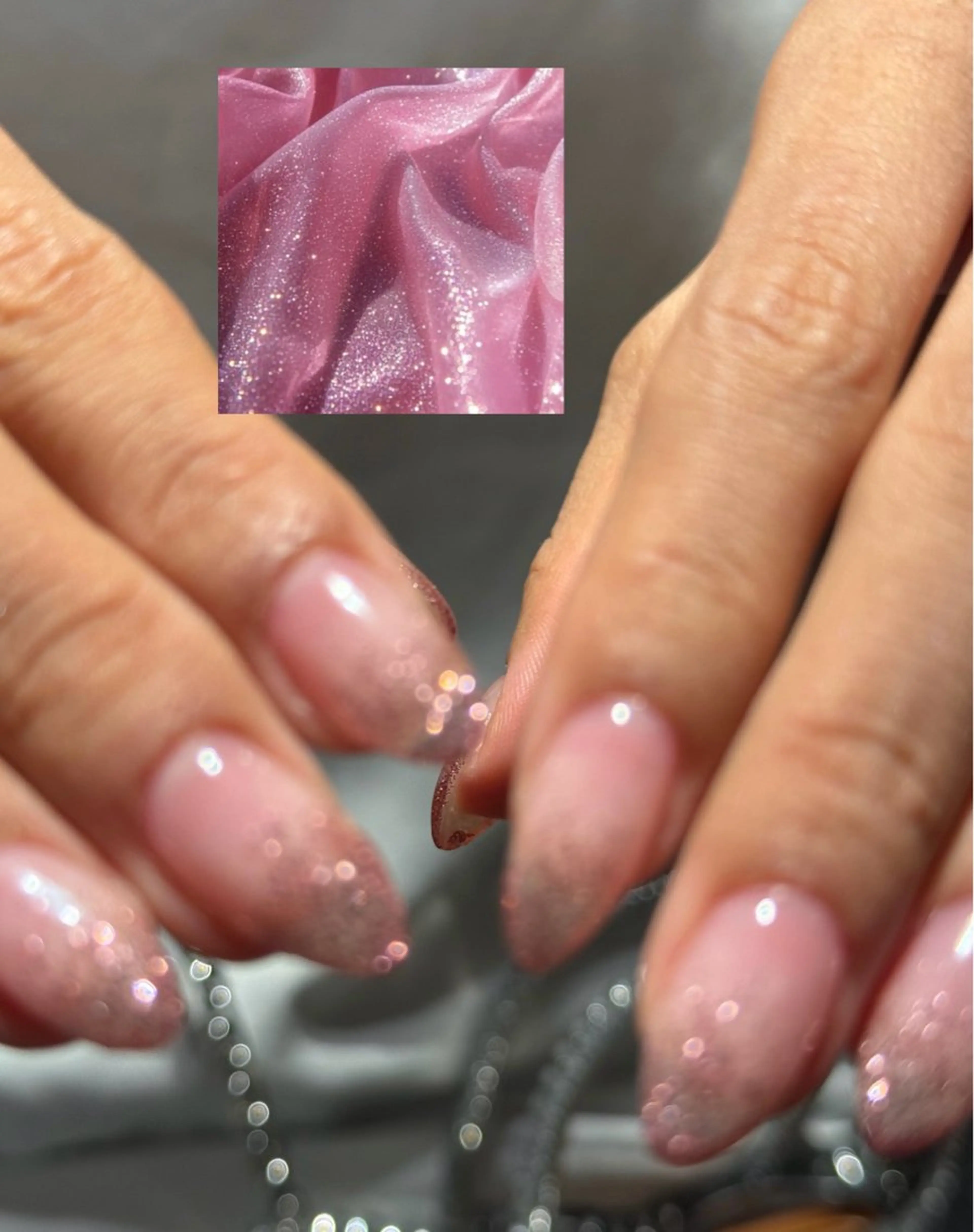 ネイル グラデーション ラメ(グリッター) ラメグラデーション ハンドネイル 本町NailUsaM imiKEINAのネイルデザイン