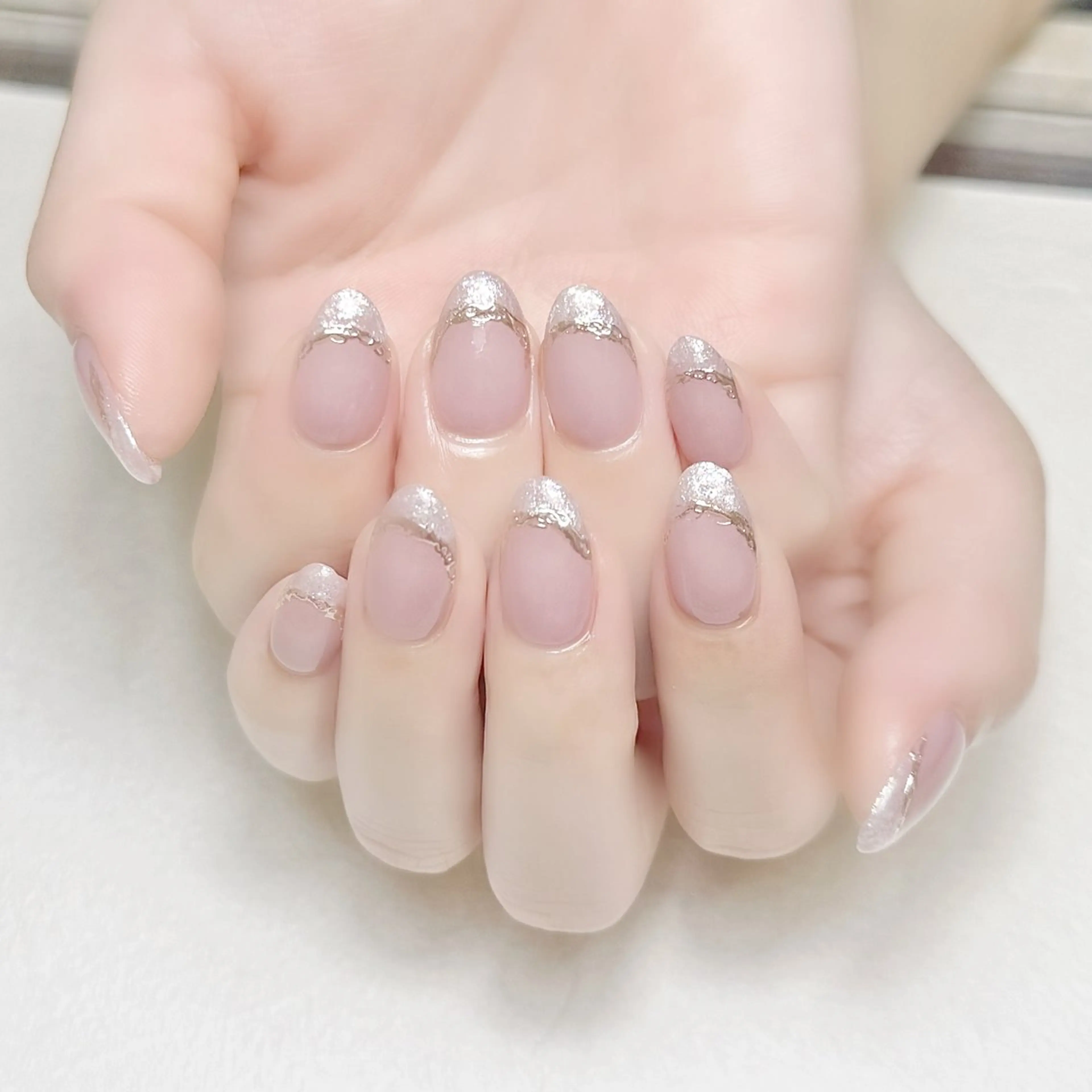 ネイル フレンチネイル ミラーネイル オフィスネイル rouse nail RISATOのネイルデザイン