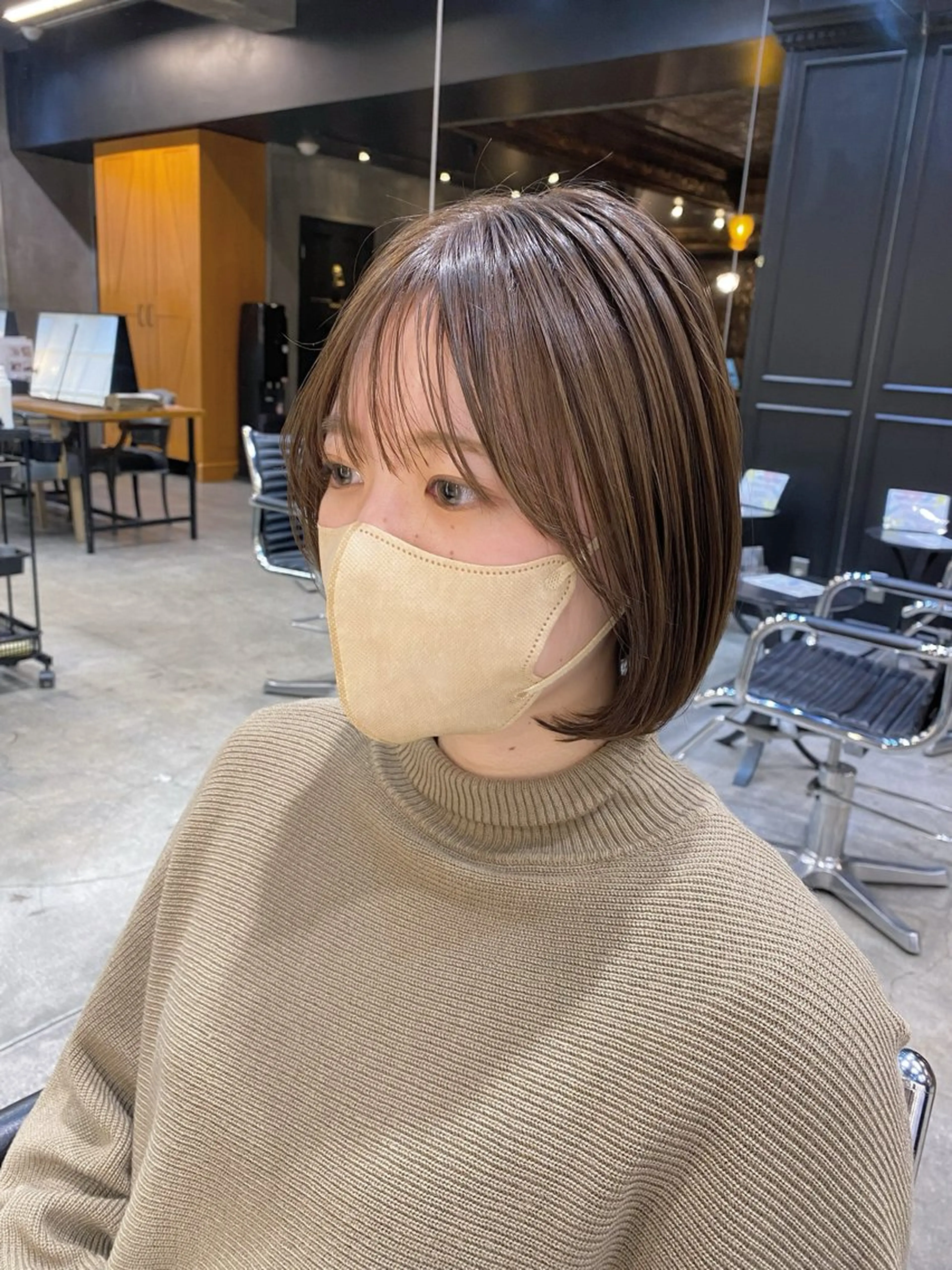 ショート カラー ブラウンカラー ナチュラルブラウン ボブ ブリーチなしダブル カラー🧸🐺陽介のヘアスタイル