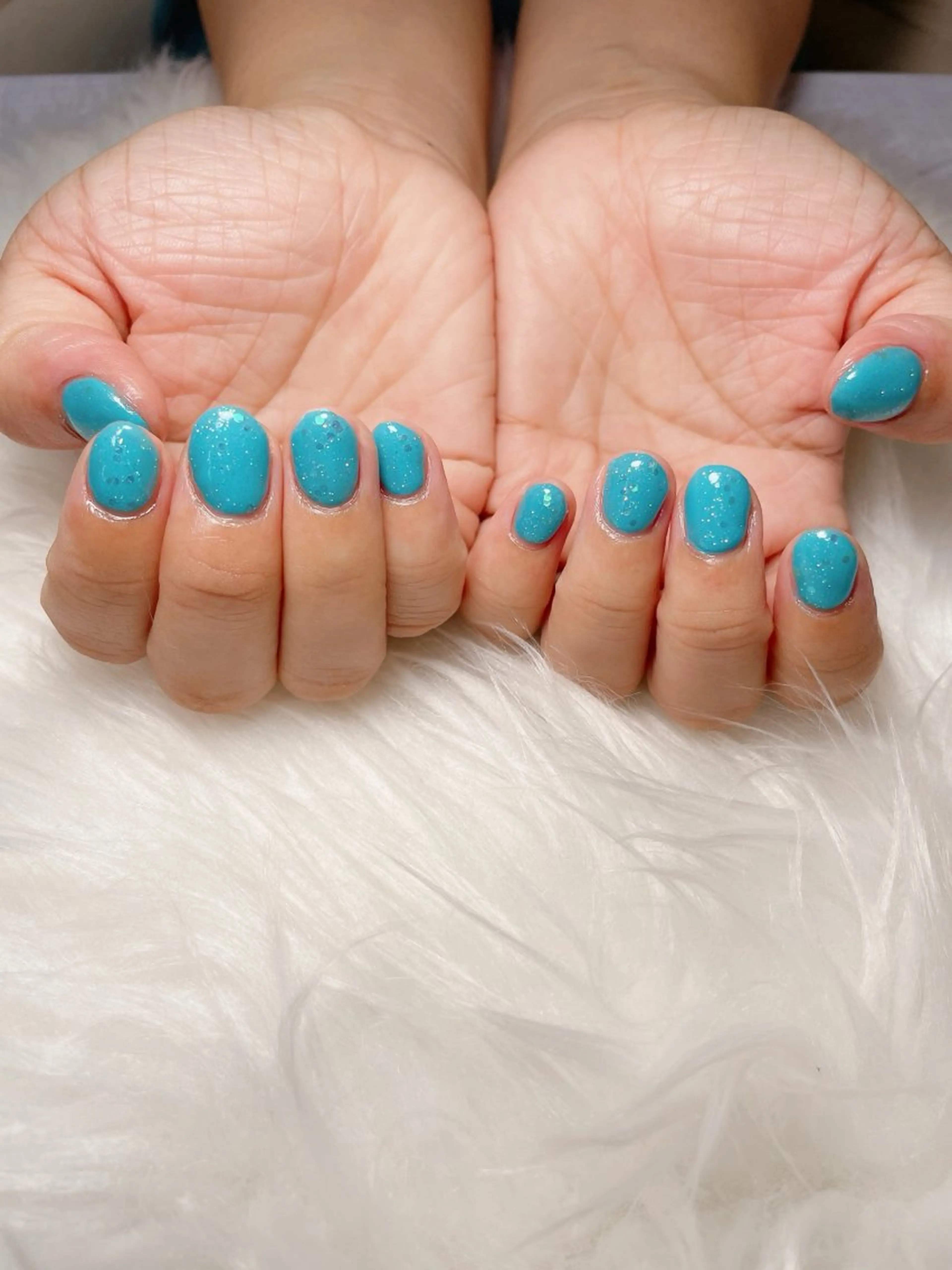 ネイル ブルー キラキラネイル ハンドネイル nailsalon Rinのネイルデザイン