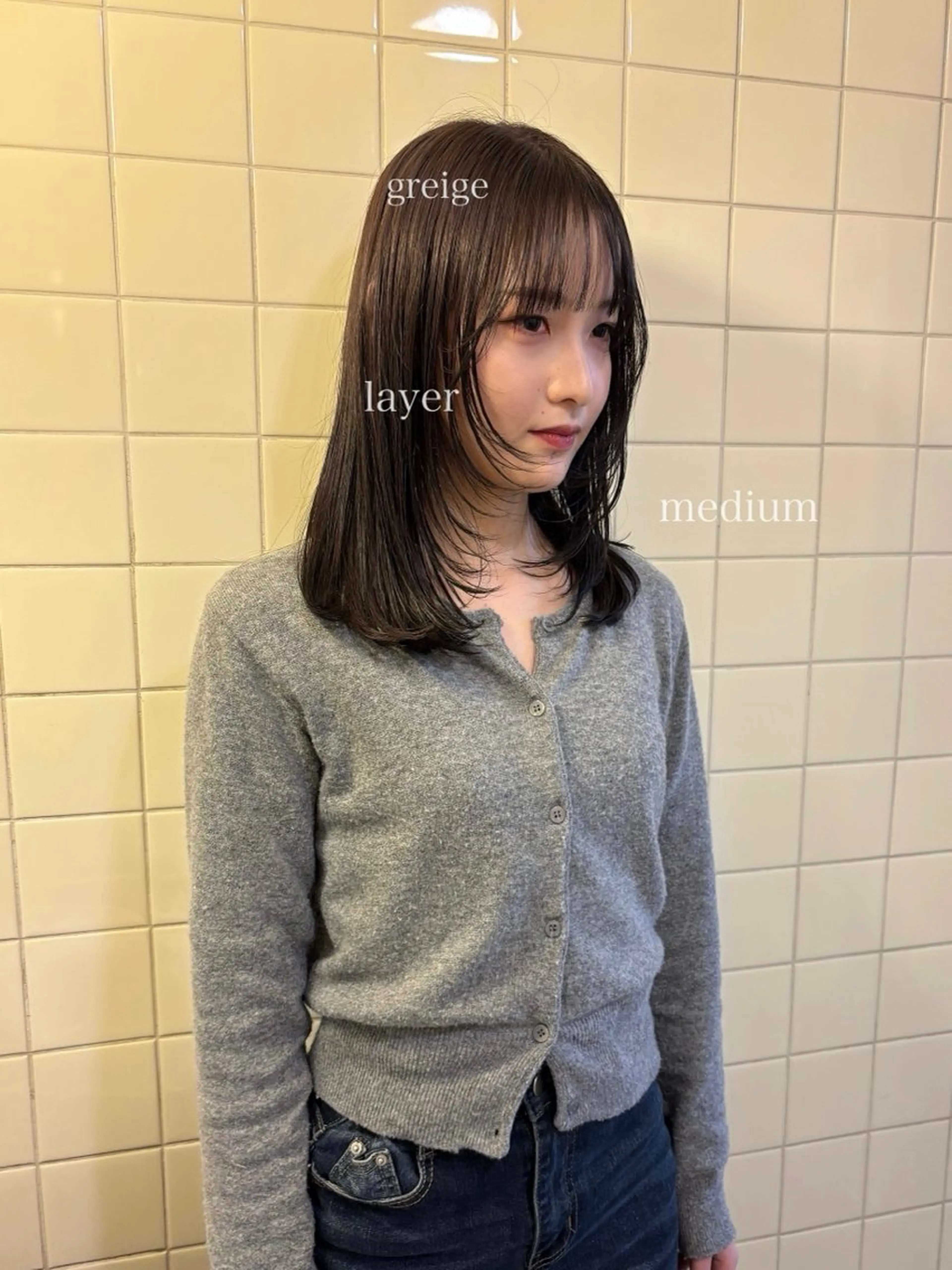 ミディアム カラー カット ヘアカラー トリートメント 韓国ボブ＆顔まわり レイヤー♡TOMOEのヘアスタイル
