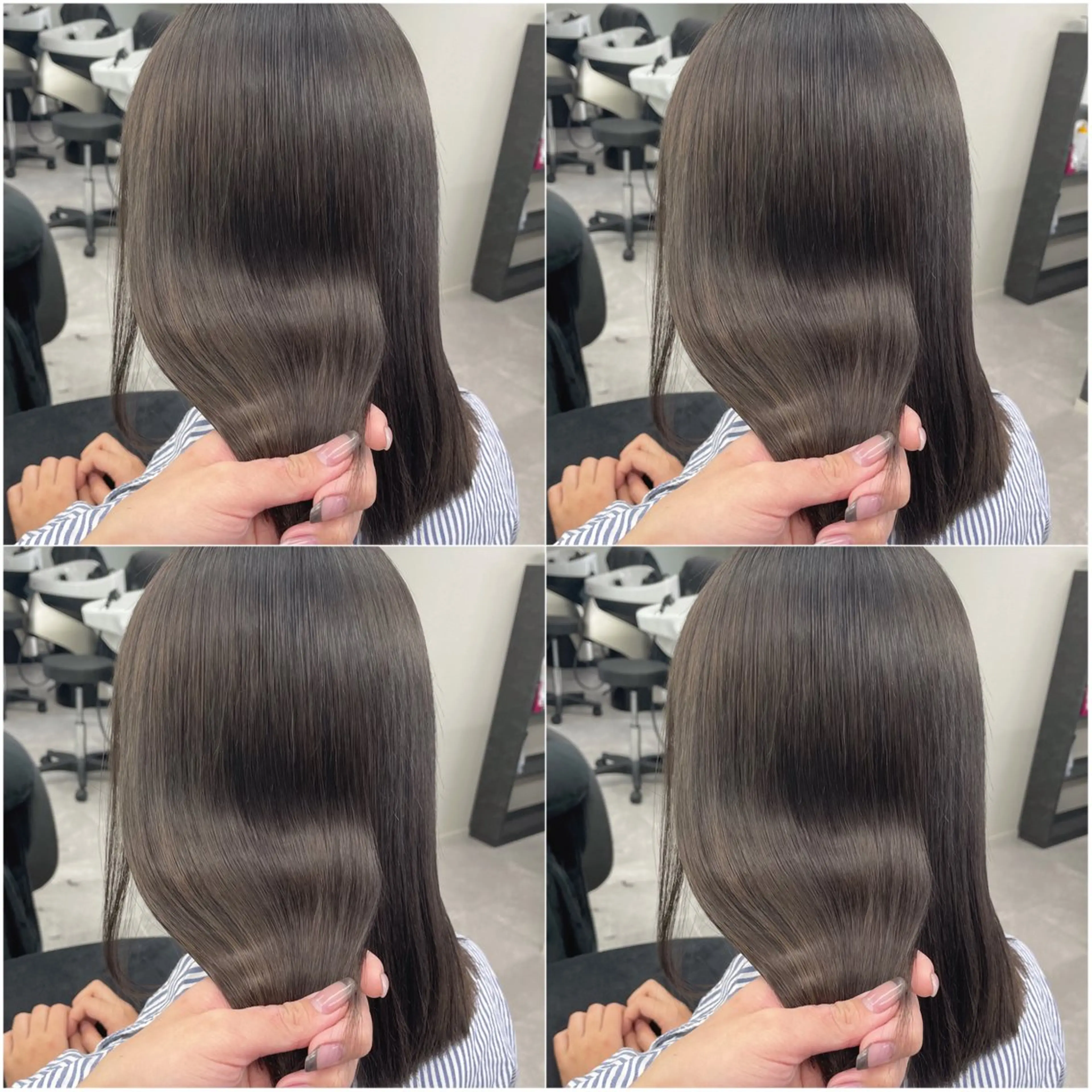 ミディアム カラー パーマ 髪質改善/赤み消し ブリーチなし心斎橋のヘアスタイル