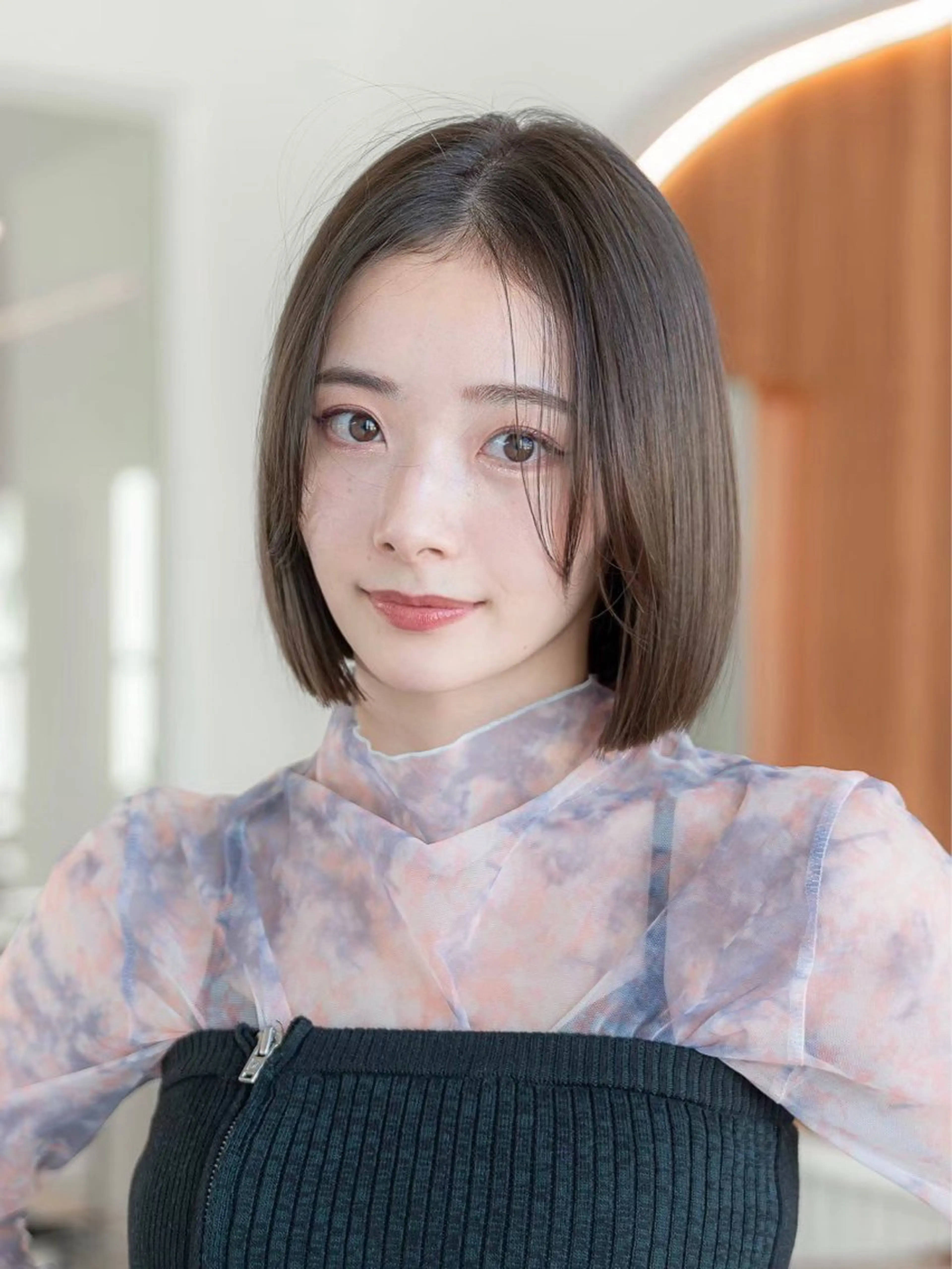 ショート ボブレイヤー ボブ レイヤーカット カット トリートメント 渋谷/レイヤー 透明感ﾊｯｼｭｶｯﾄのヘアスタイル