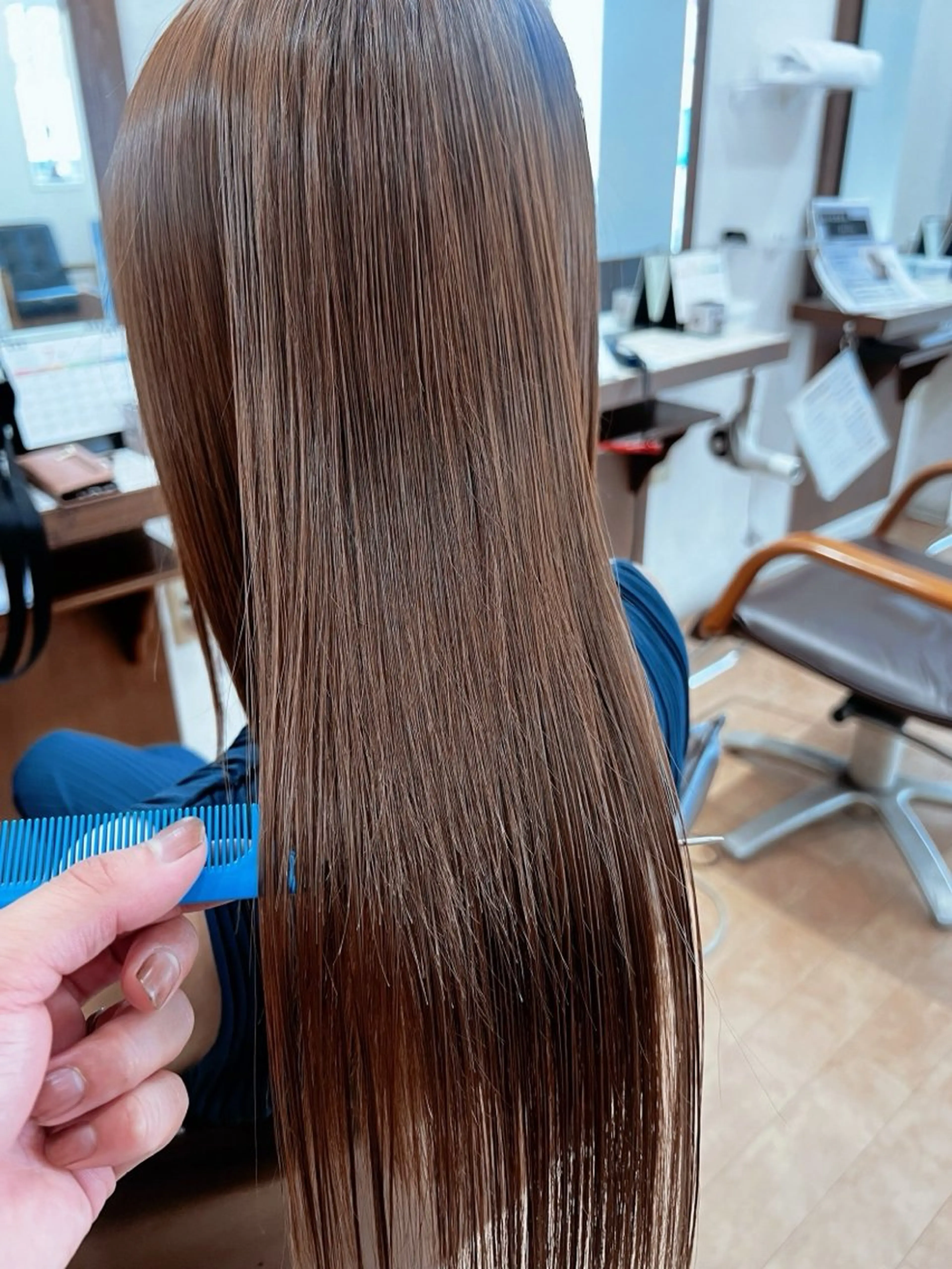 ロング カット 縮毛矯正 パーマ特化 若山 結愛のヘアスタイル