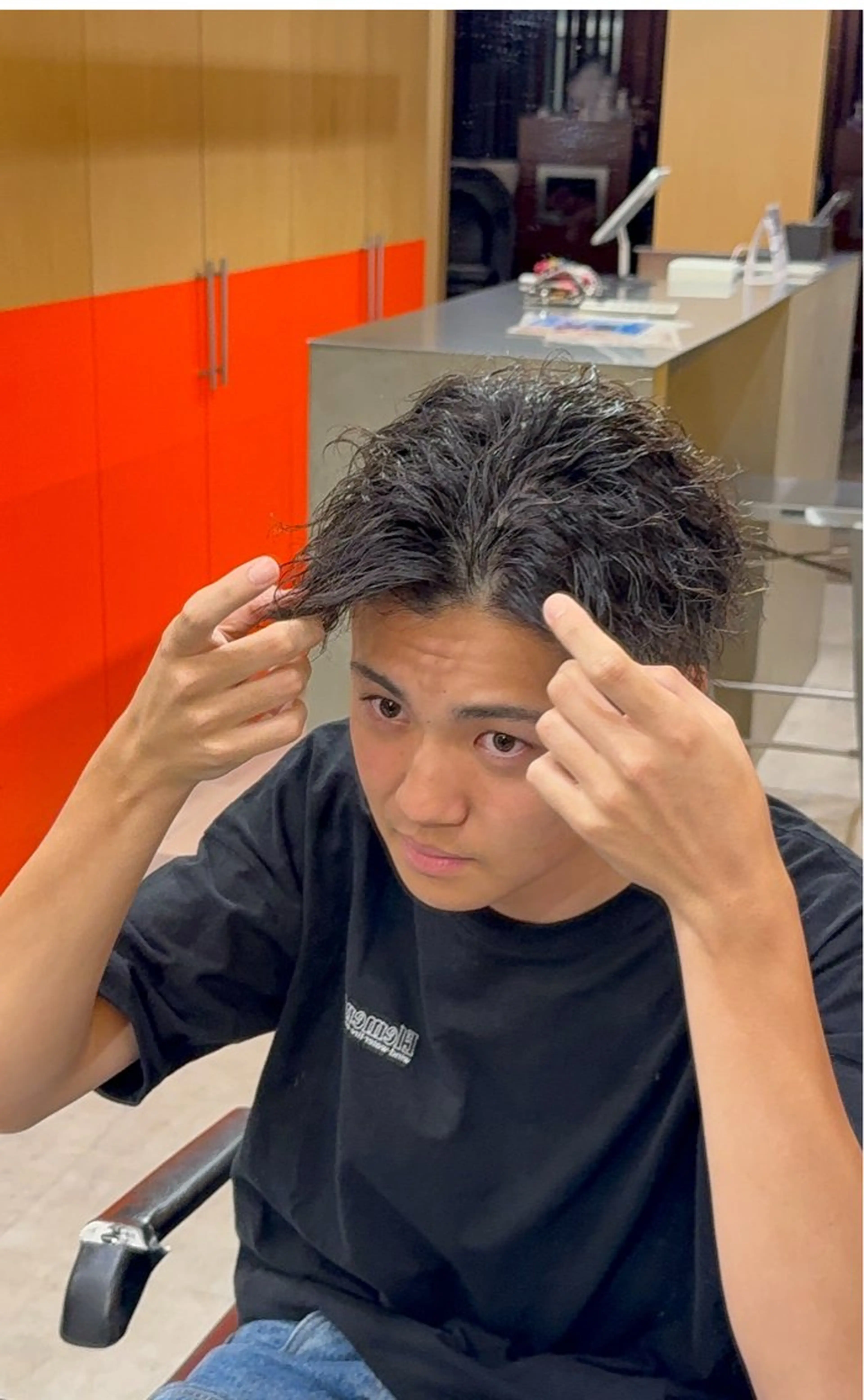 当店スタイリストカット✨+パーマ+トリートメント+ヘアセットの写真