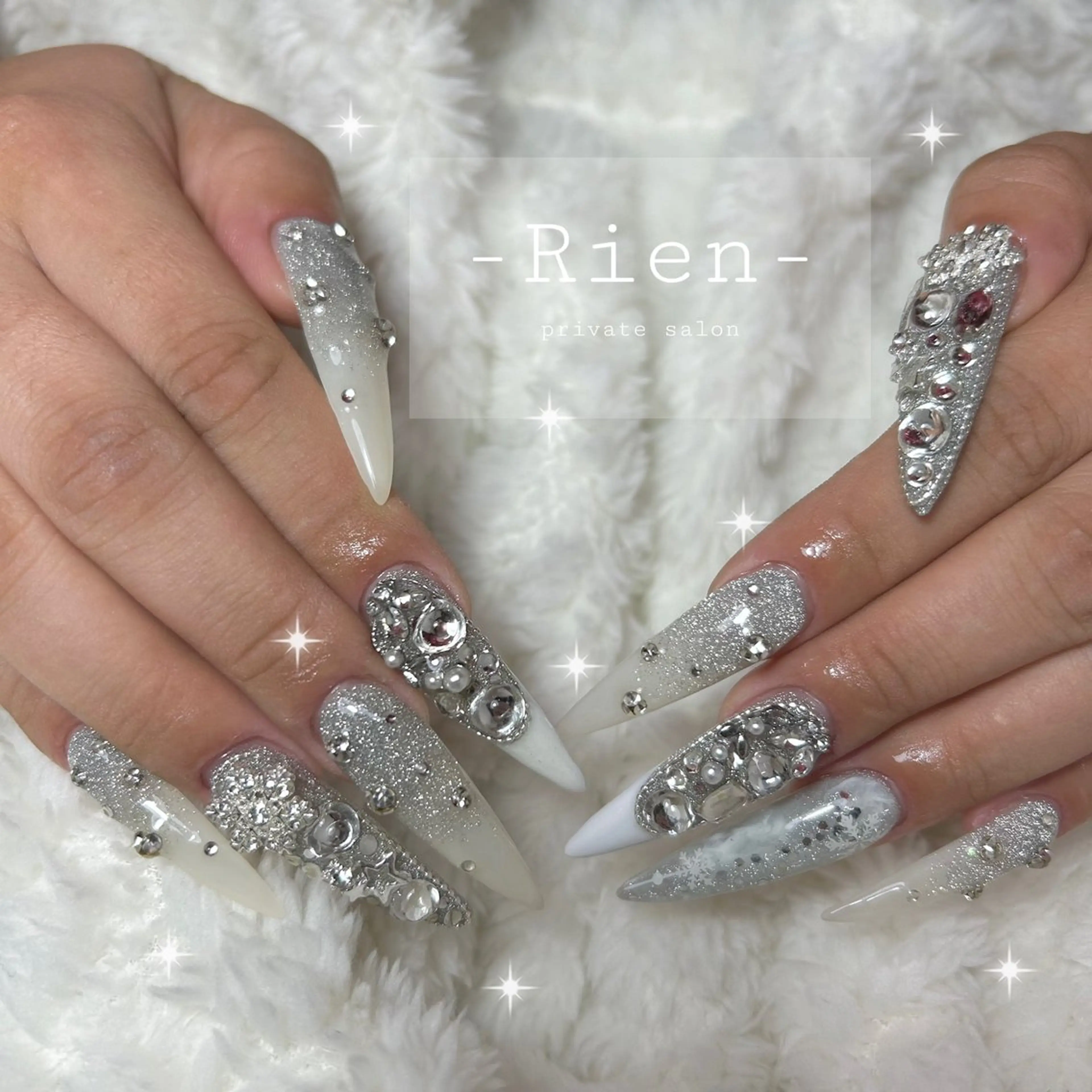 ネイル 長さ出し ネイルチップ ハンドネイル -Rien- プライベートサロンのネイルデザイン