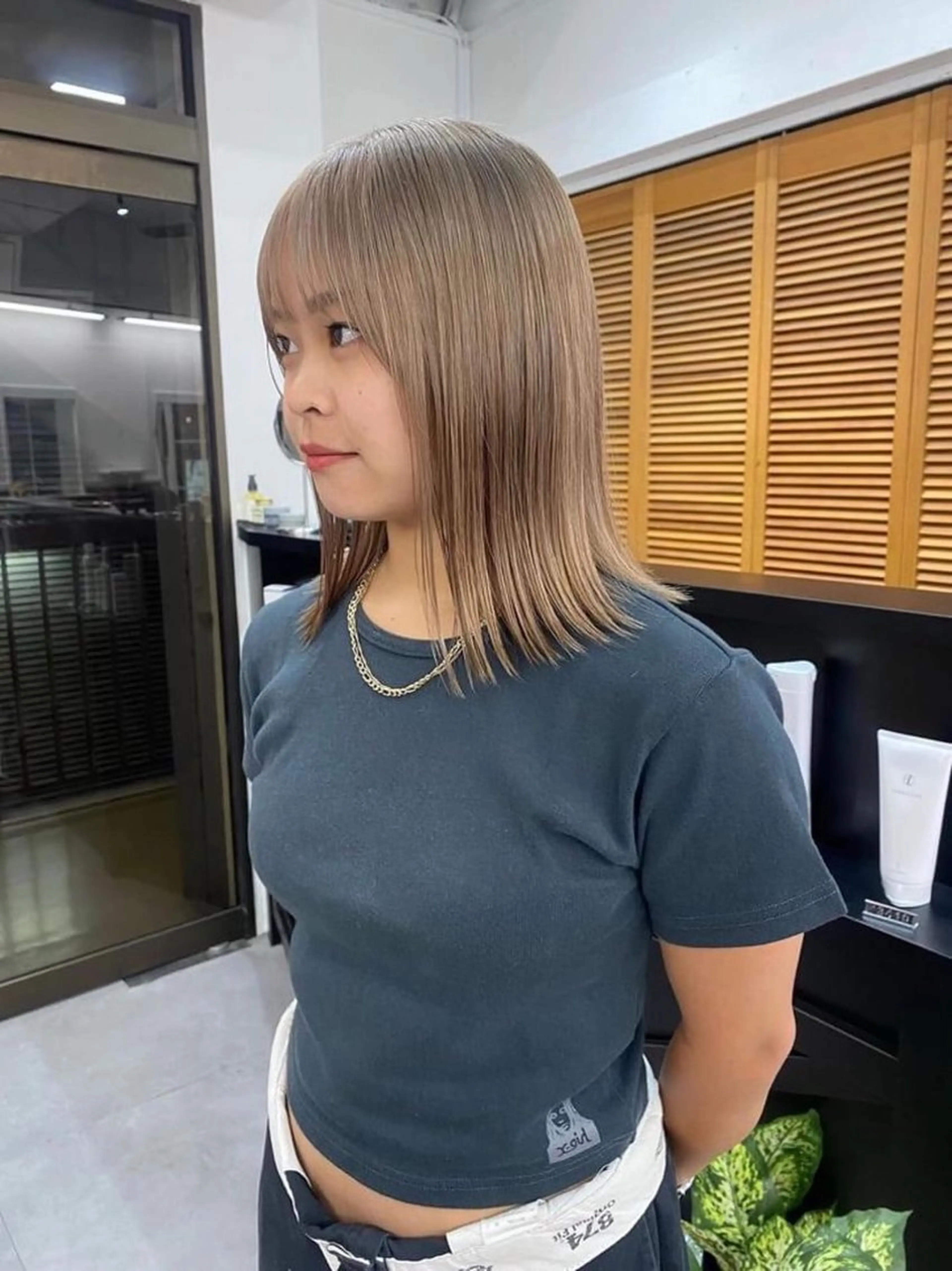 ミディアム カラー カット ヘアカラー トリートメント ボブ/透明感カラー /サナ🌼のヘアスタイル